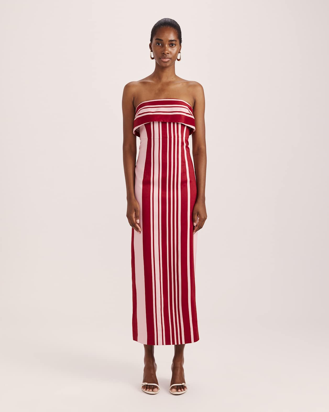 La Belle Stripe Column Dress in MULTI