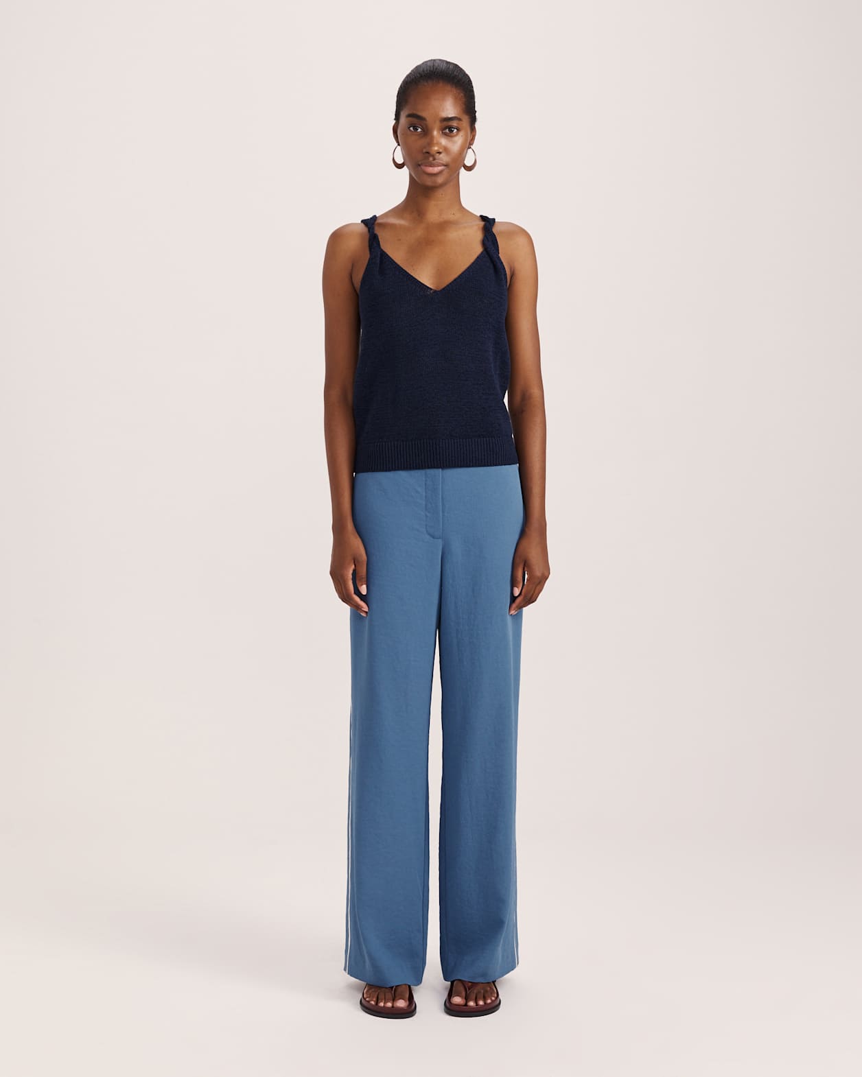 Edith Tape Yarn Tank in NAVY