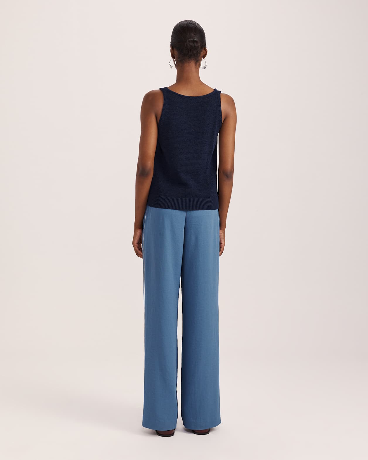 Edith Tape Yarn Tank in NAVY