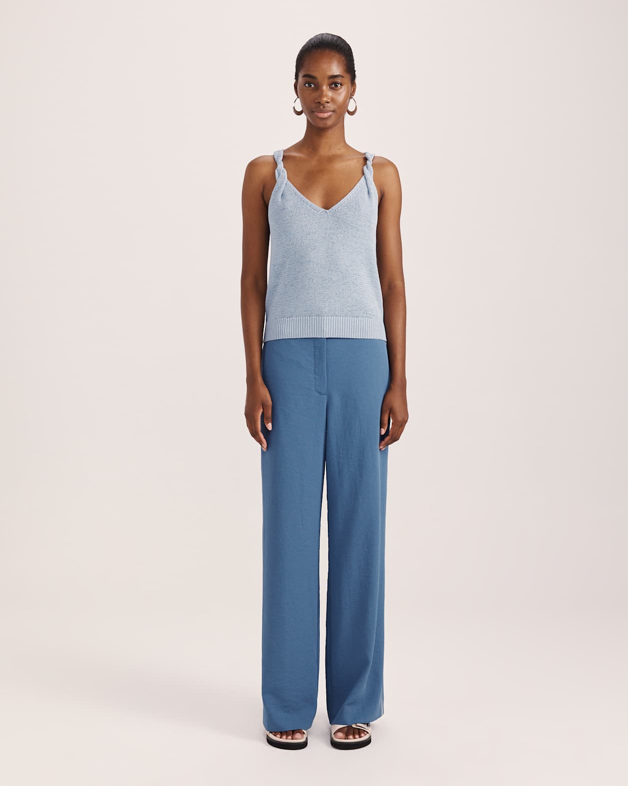 Edith Tape Yarn Tank in SOFT BLUE