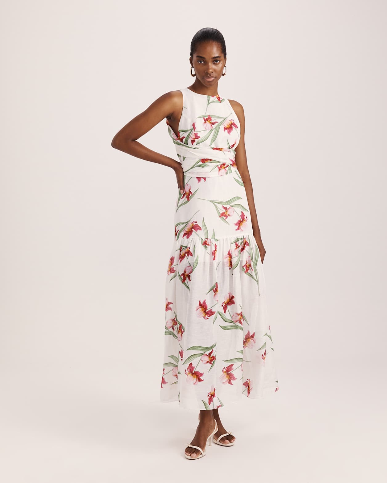Saint Jean Belted Maxi Dress in MULTI