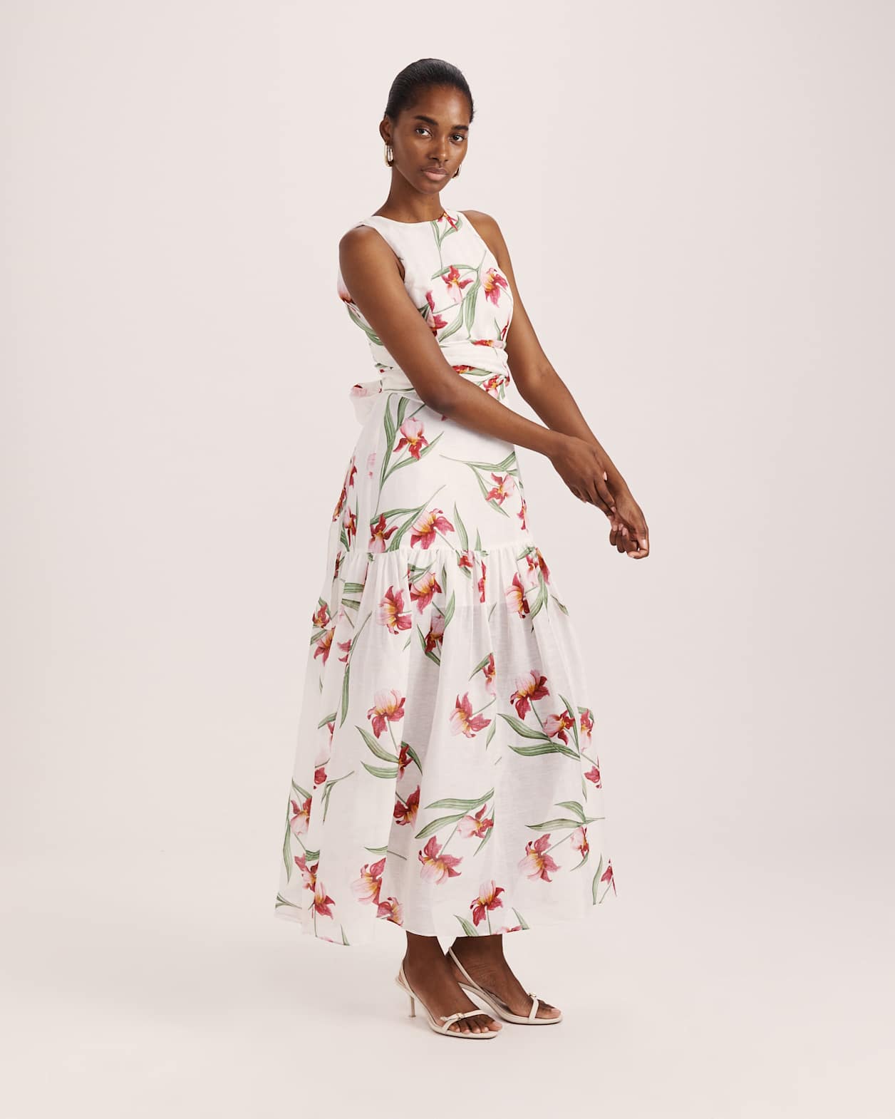 Saint Jean Belted Maxi Dress in MULTI