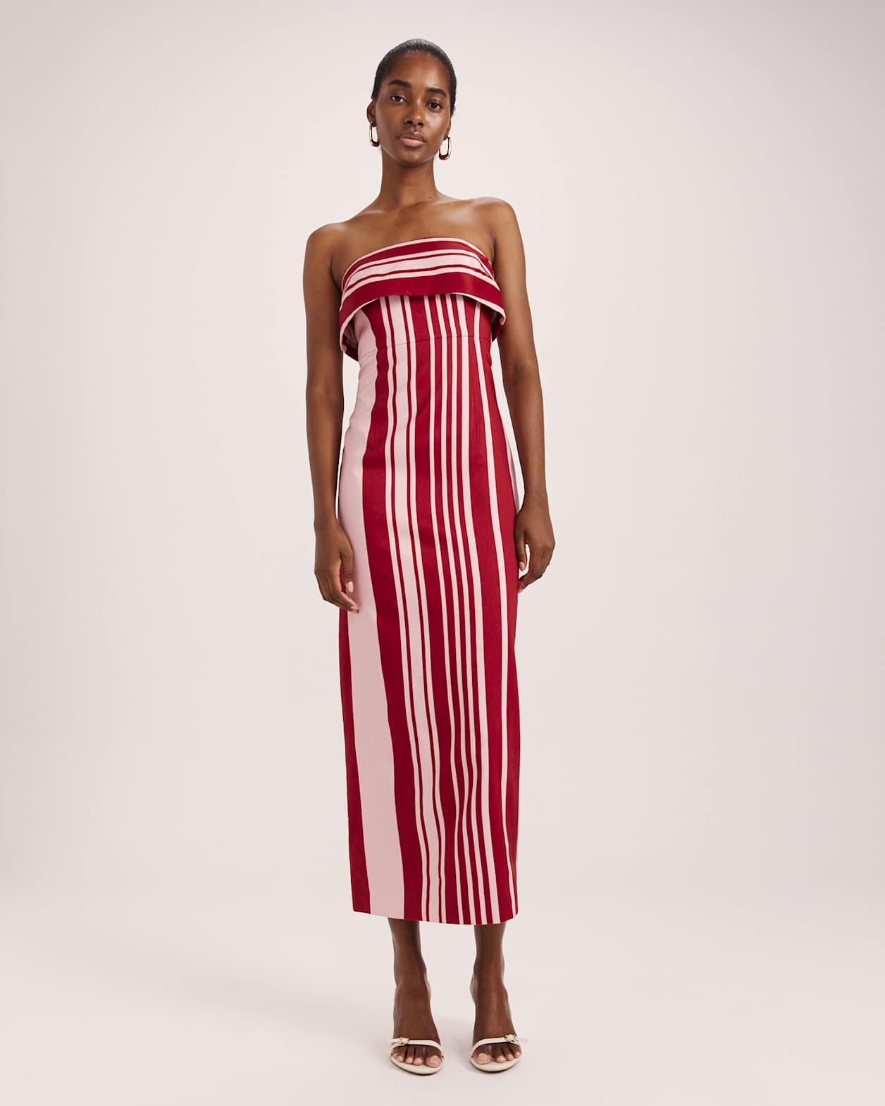 La Belle Stripe Column Dress in MULTI