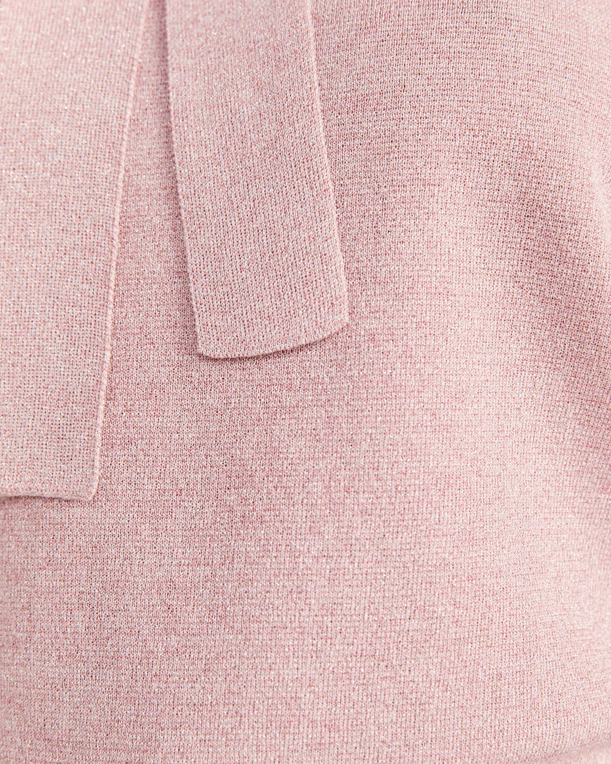 Mariya Metallic Tie Neck Knit in PALE PINK