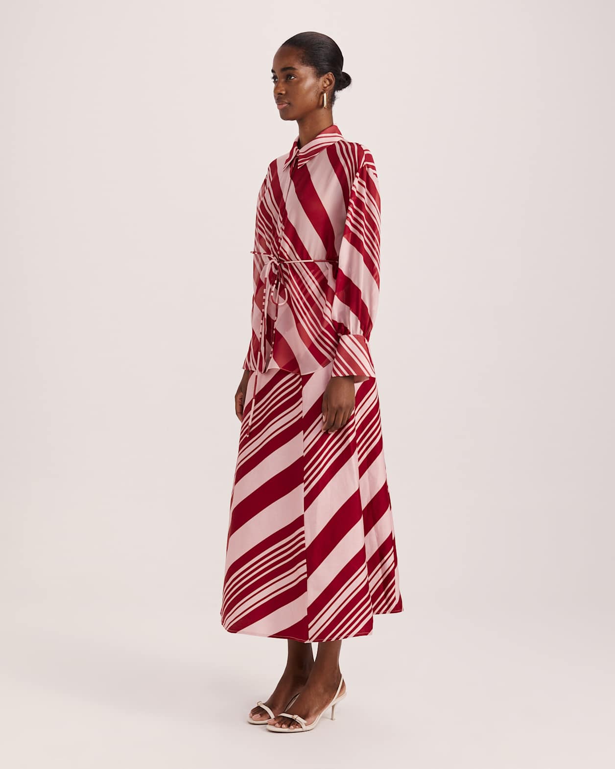 La Belle Silk Long Sleeve Blouse in MULTI