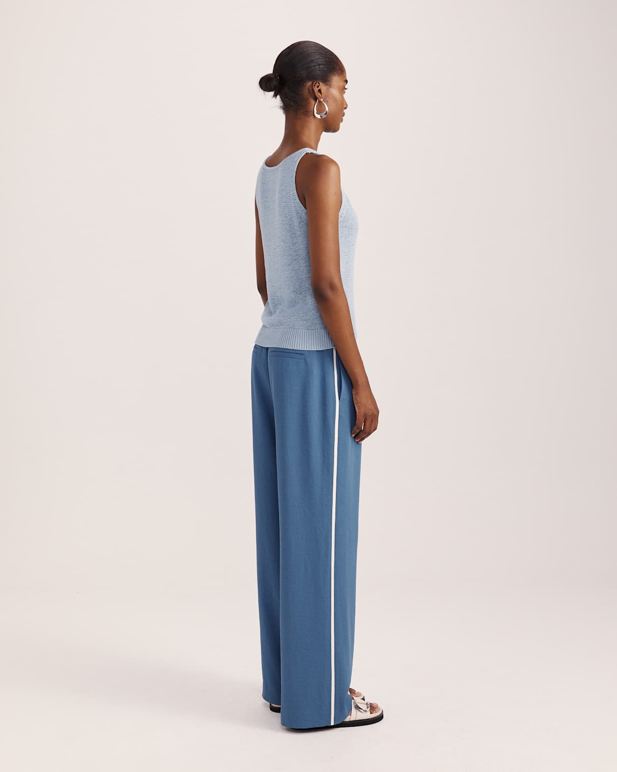 Edith Tape Yarn Tank in SOFT BLUE