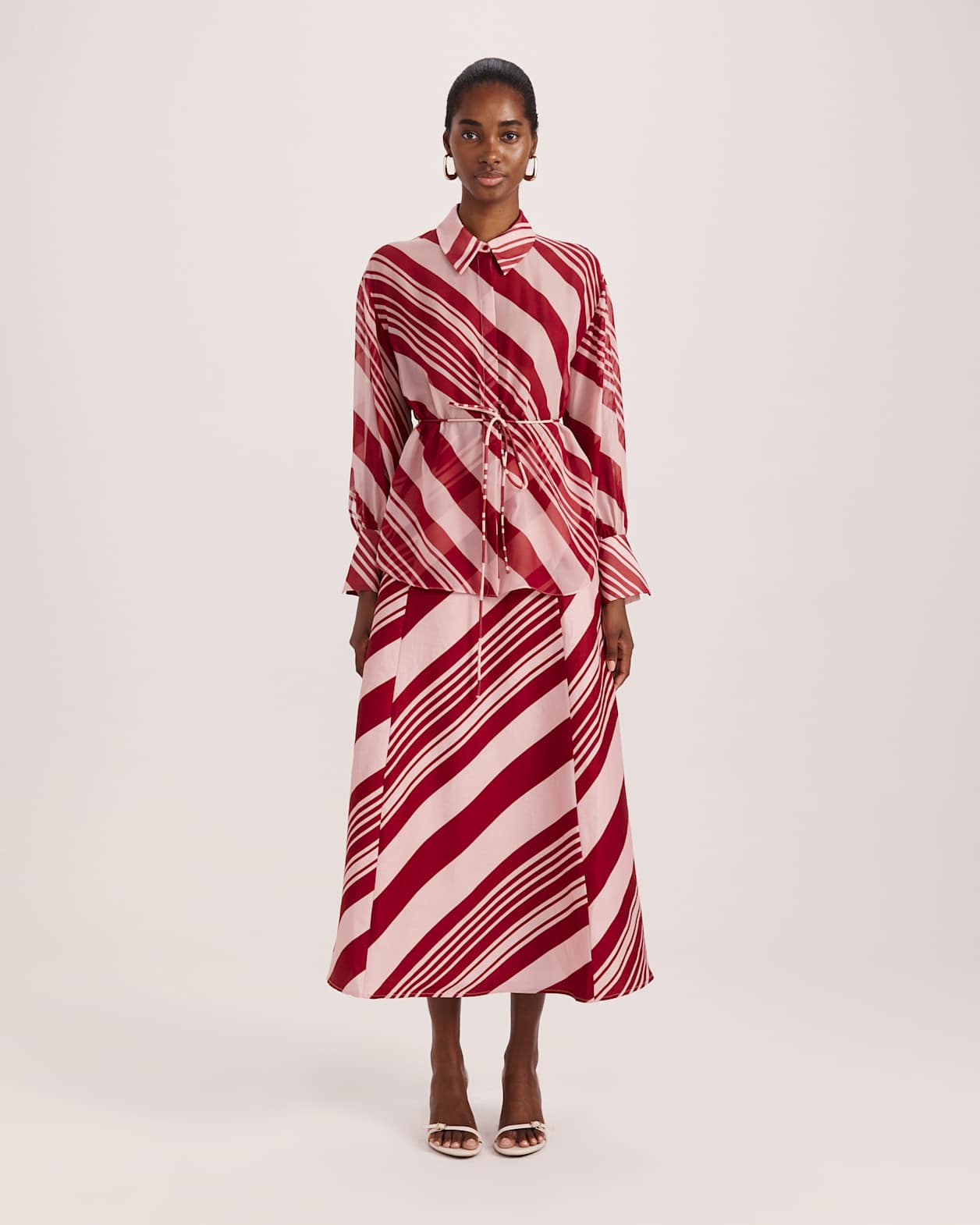 La Belle Silk Long Sleeve Blouse in MULTI