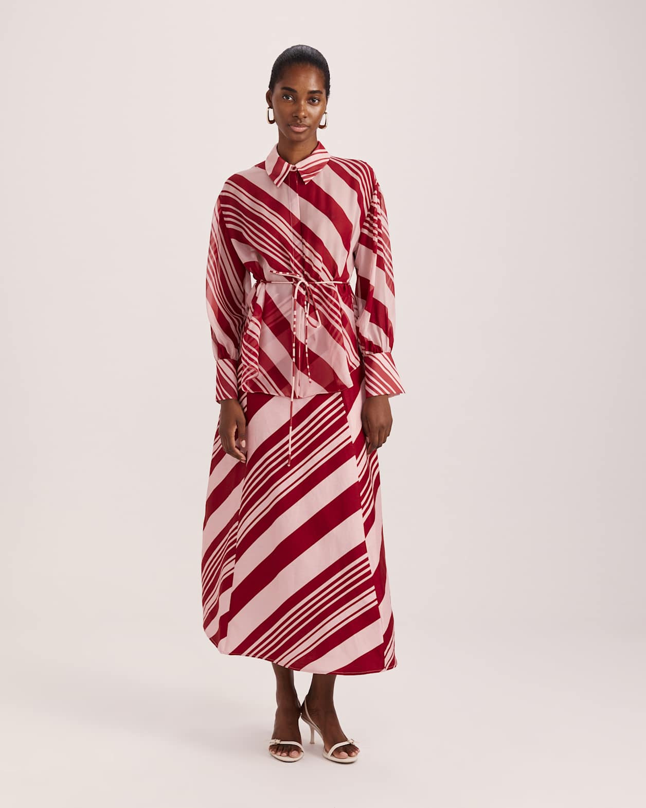 La Belle Silk Long Sleeve Blouse in MULTI