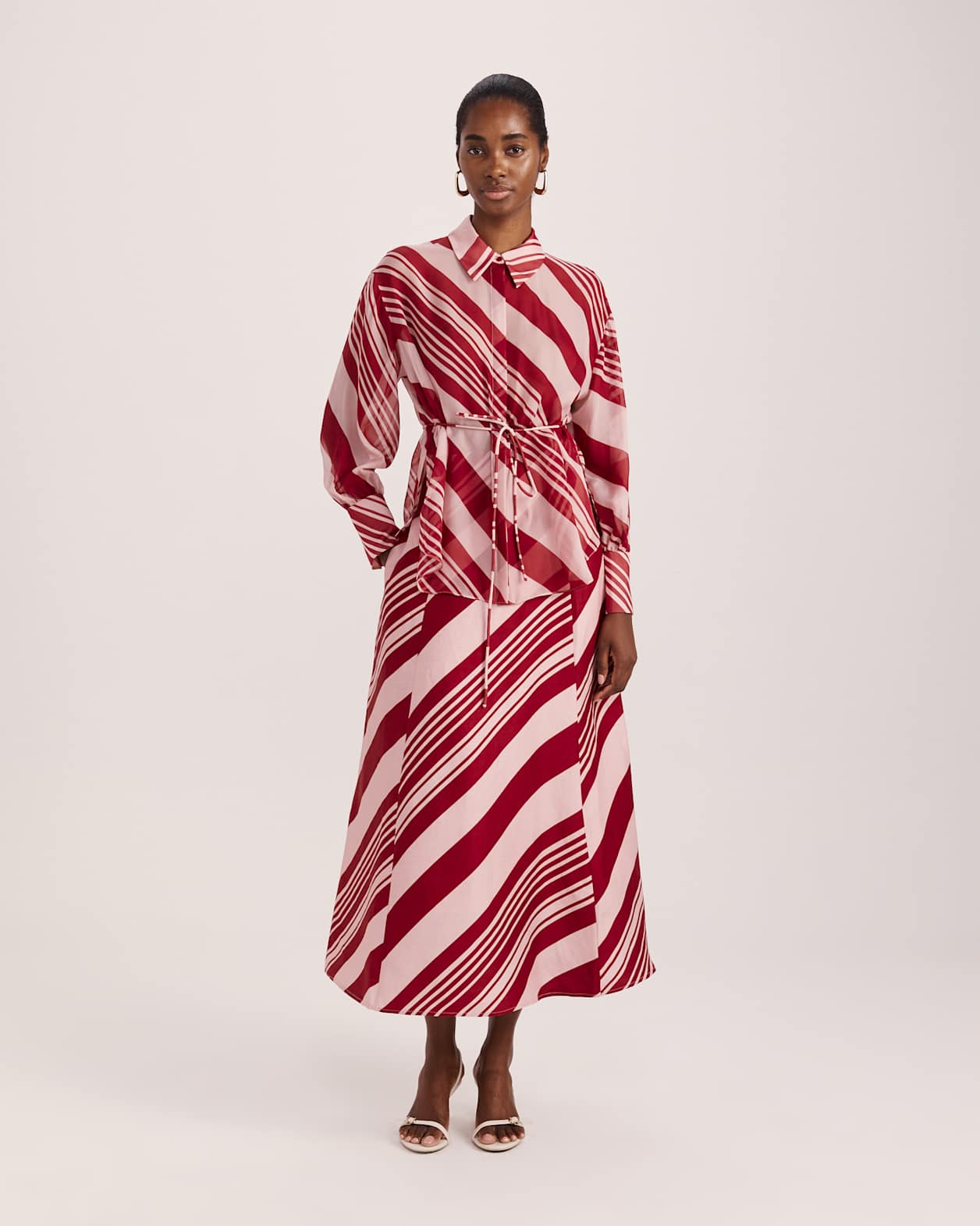 La Belle Silk Long Sleeve Blouse in MULTI