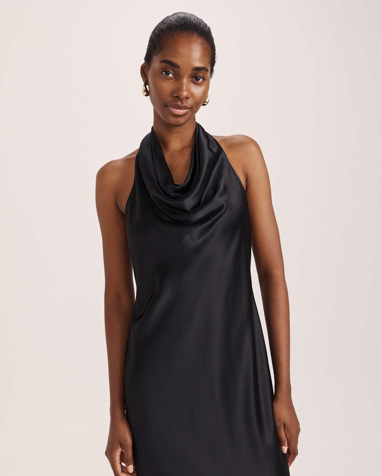 Sallee Maxi Halter Dress in BLACK