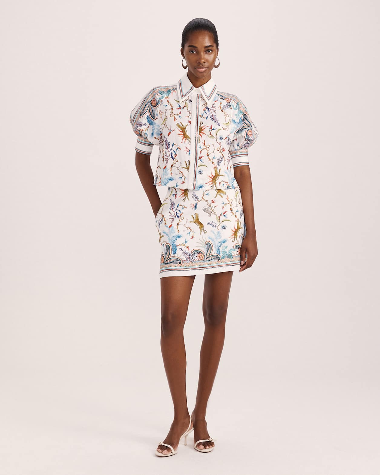 Riviera Puff Sleeve Top in MULTI