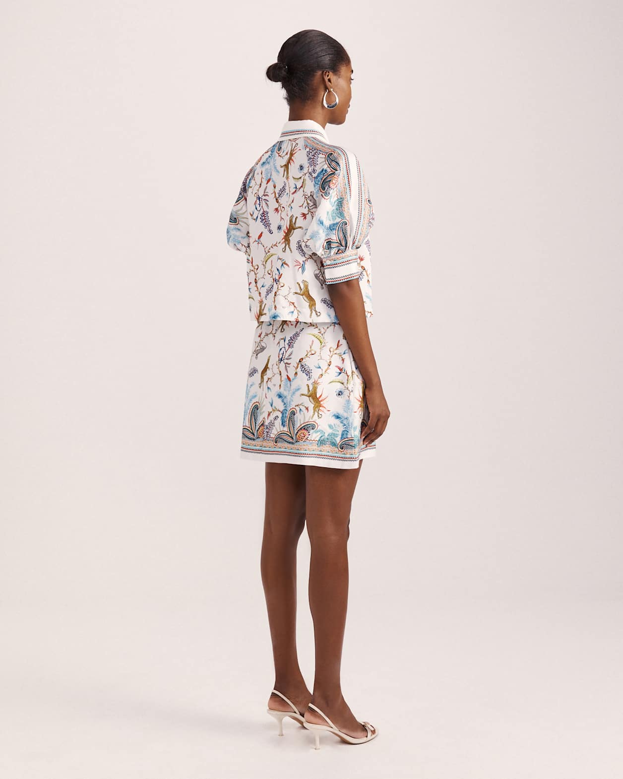 Riviera Puff Sleeve Top in MULTI