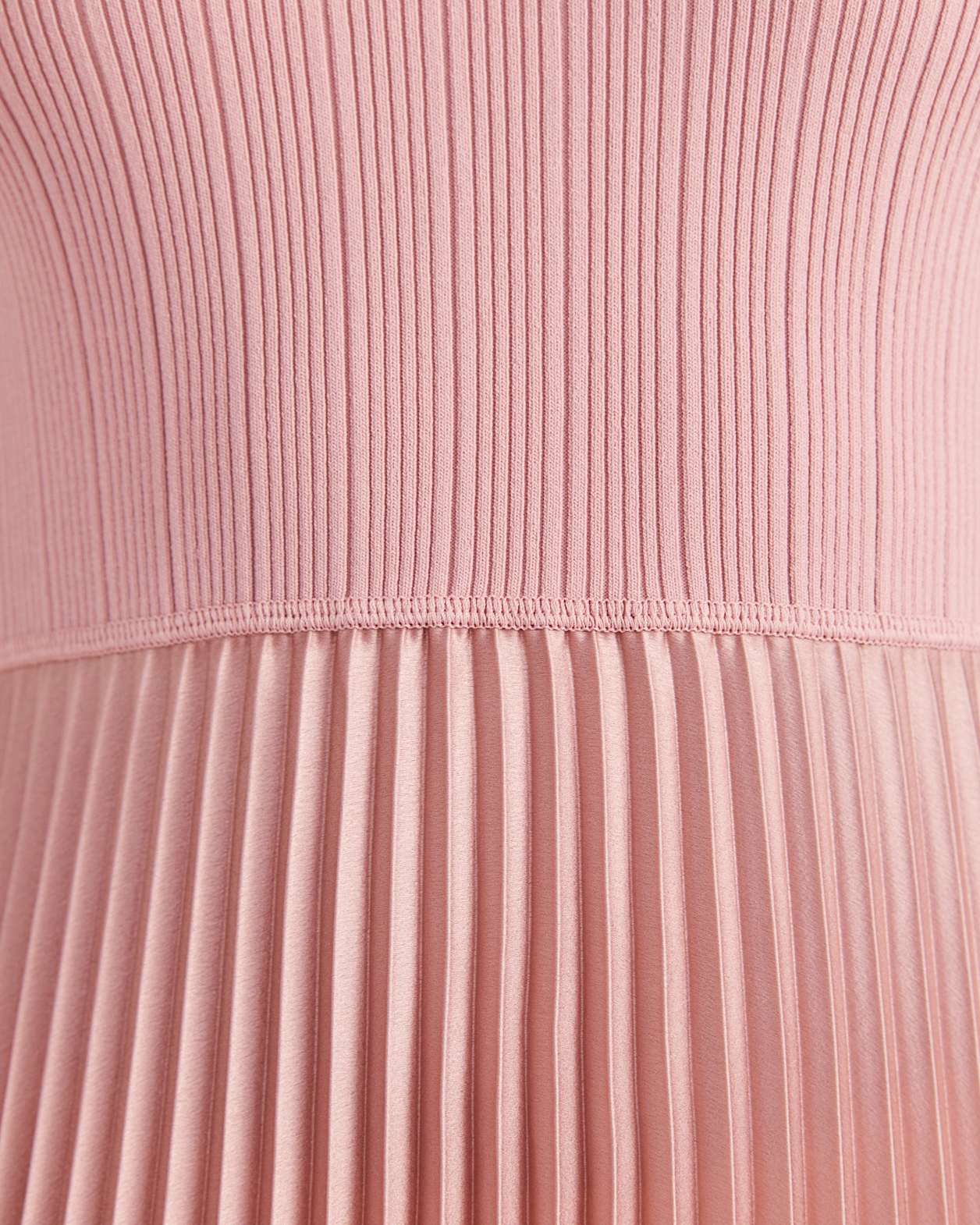 Vicky V Neck Mixed Media Dress in DUSTY ROSE