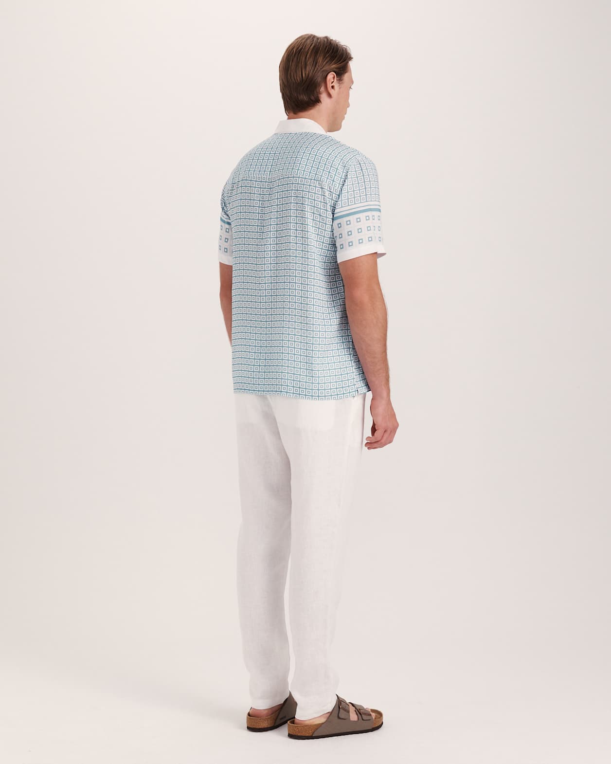 Hercules Short Sleeve Resort Print Shirt in SEA BLUE