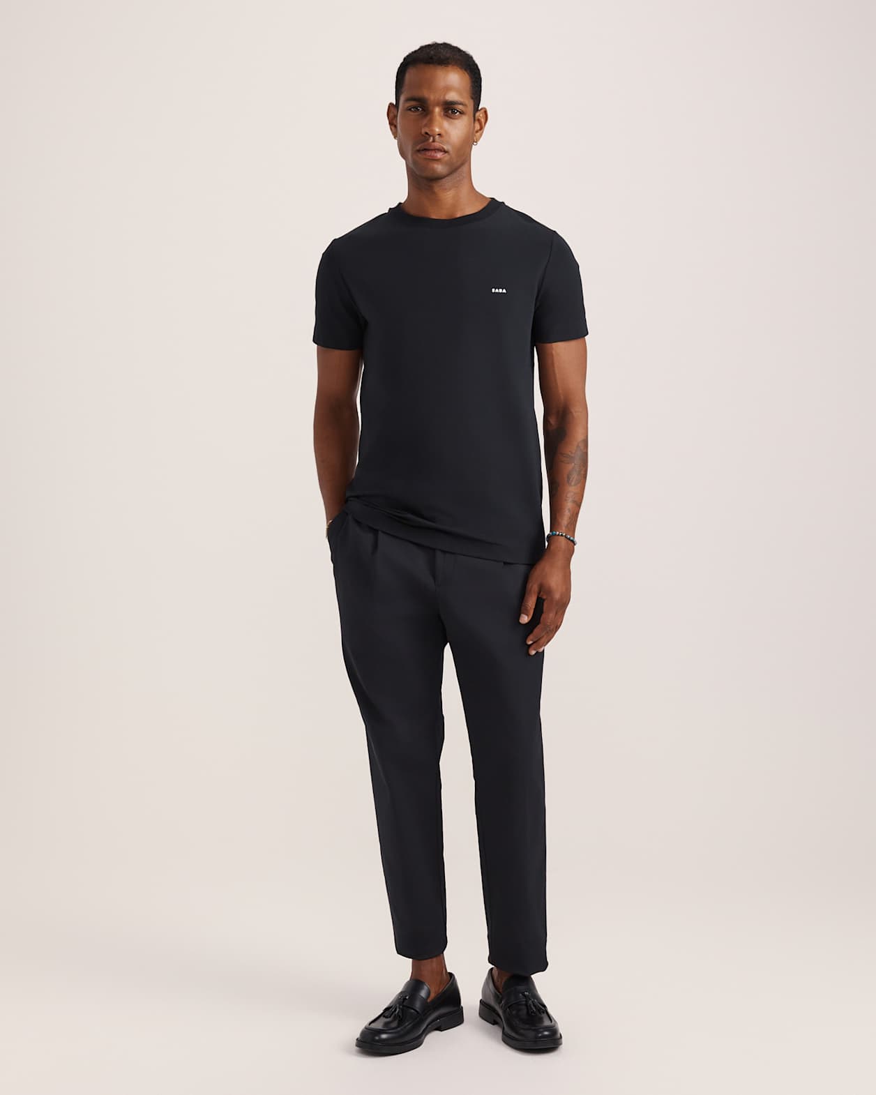 Mills Pleat Front Pant in BLACK