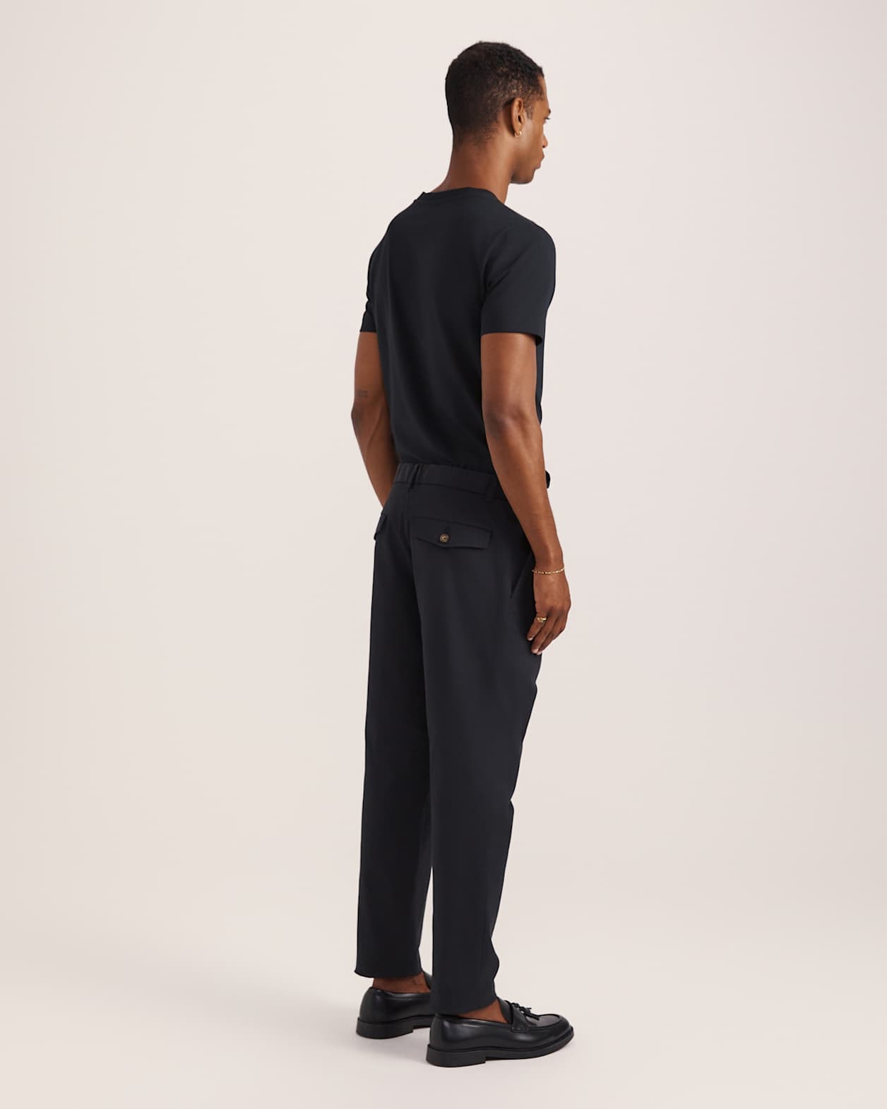 Mills Pleat Front Pant in BLACK