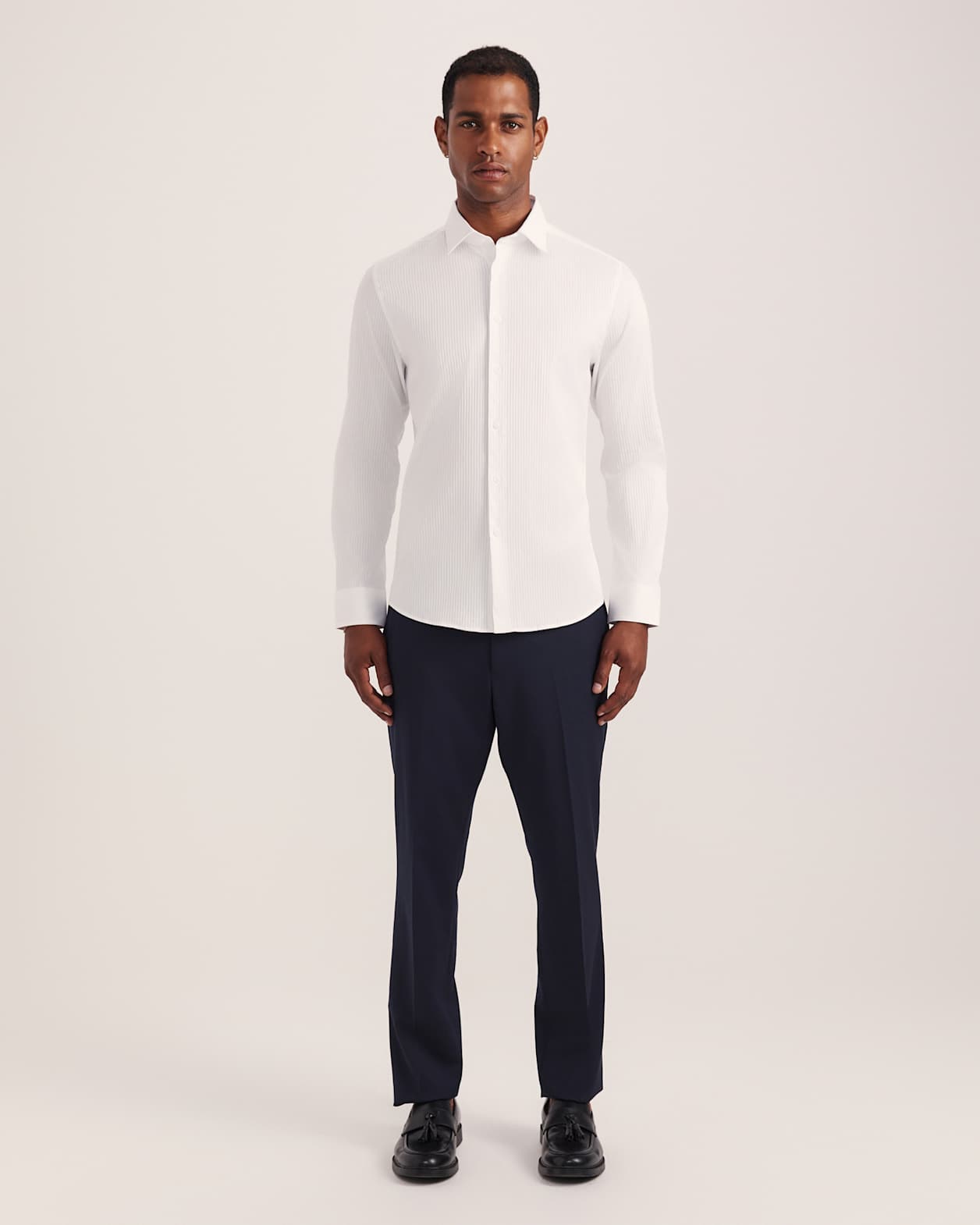 Artemis Stripe Stretch Shirt in WHITE