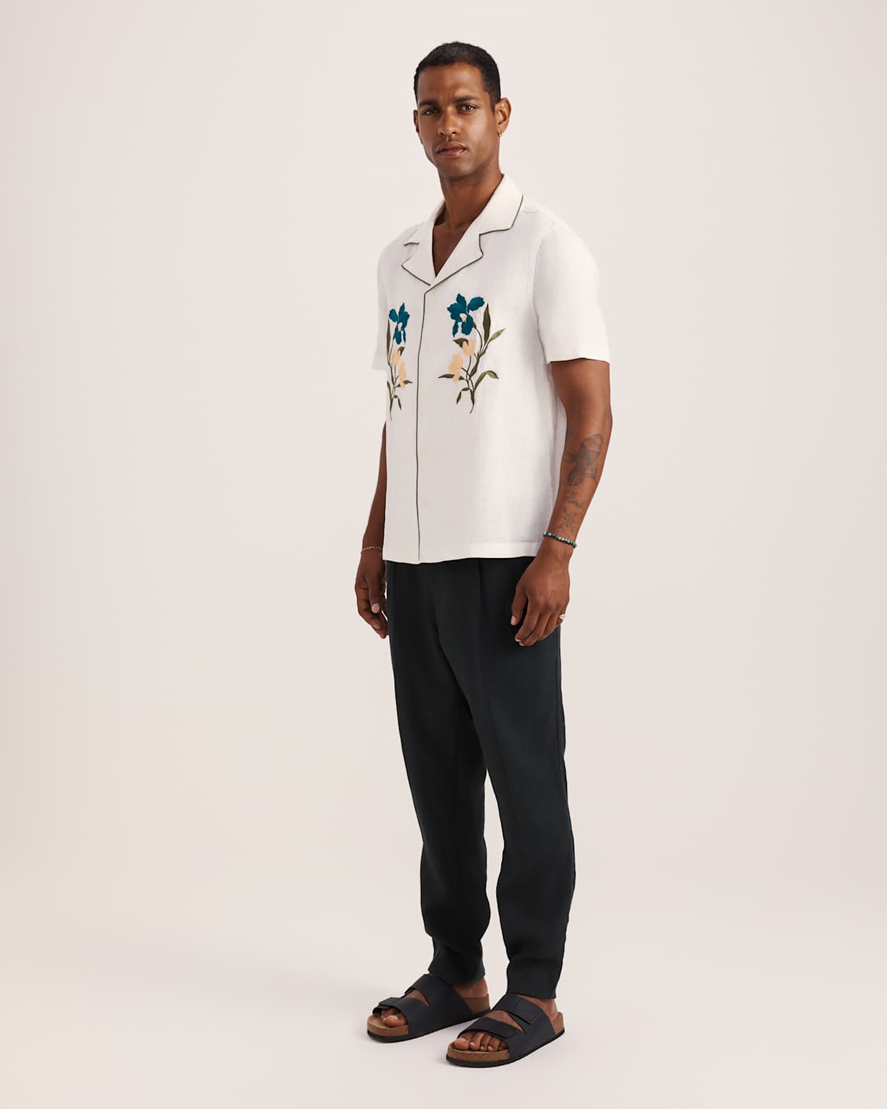 Leto Short Sleeve Resort Shirt in OFF WHITE