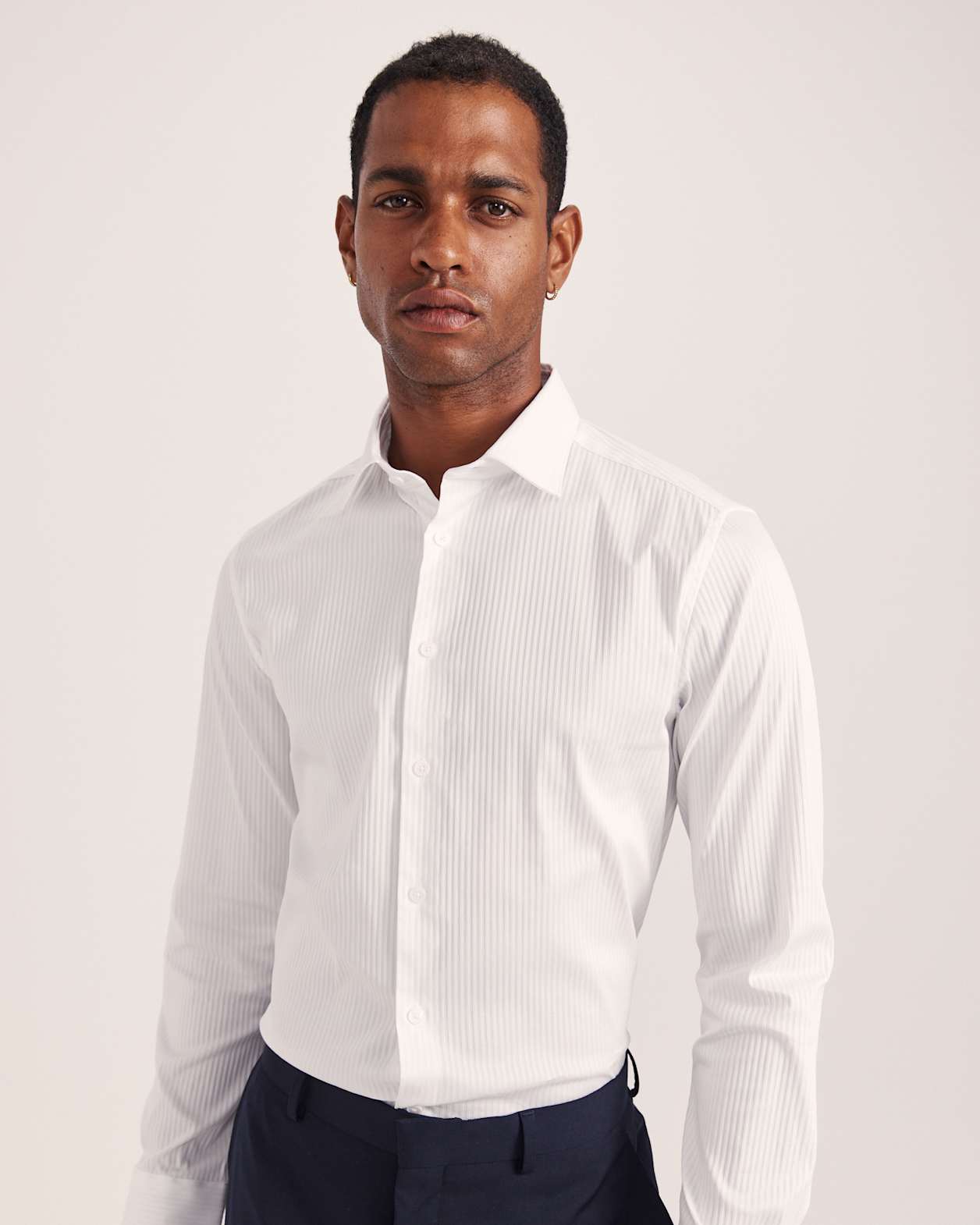 Artemis Stripe Stretch Shirt in WHITE