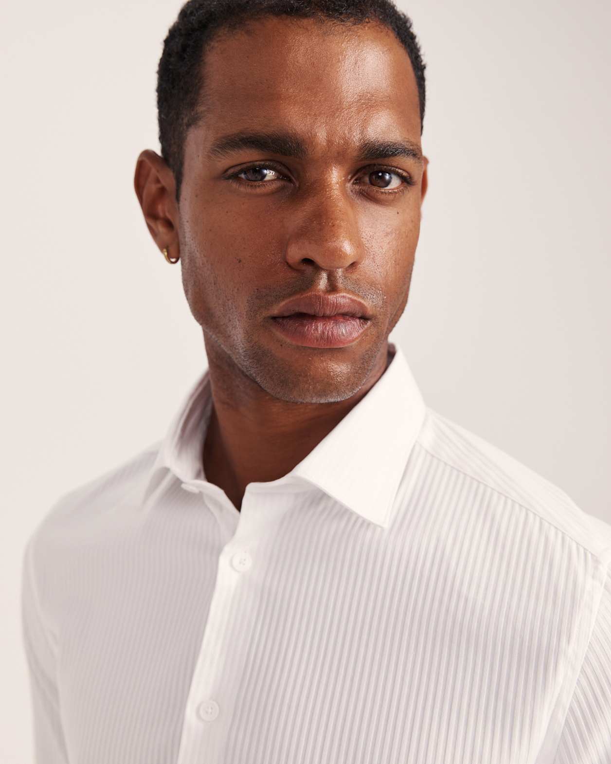 Artemis Stripe Stretch Shirt in WHITE