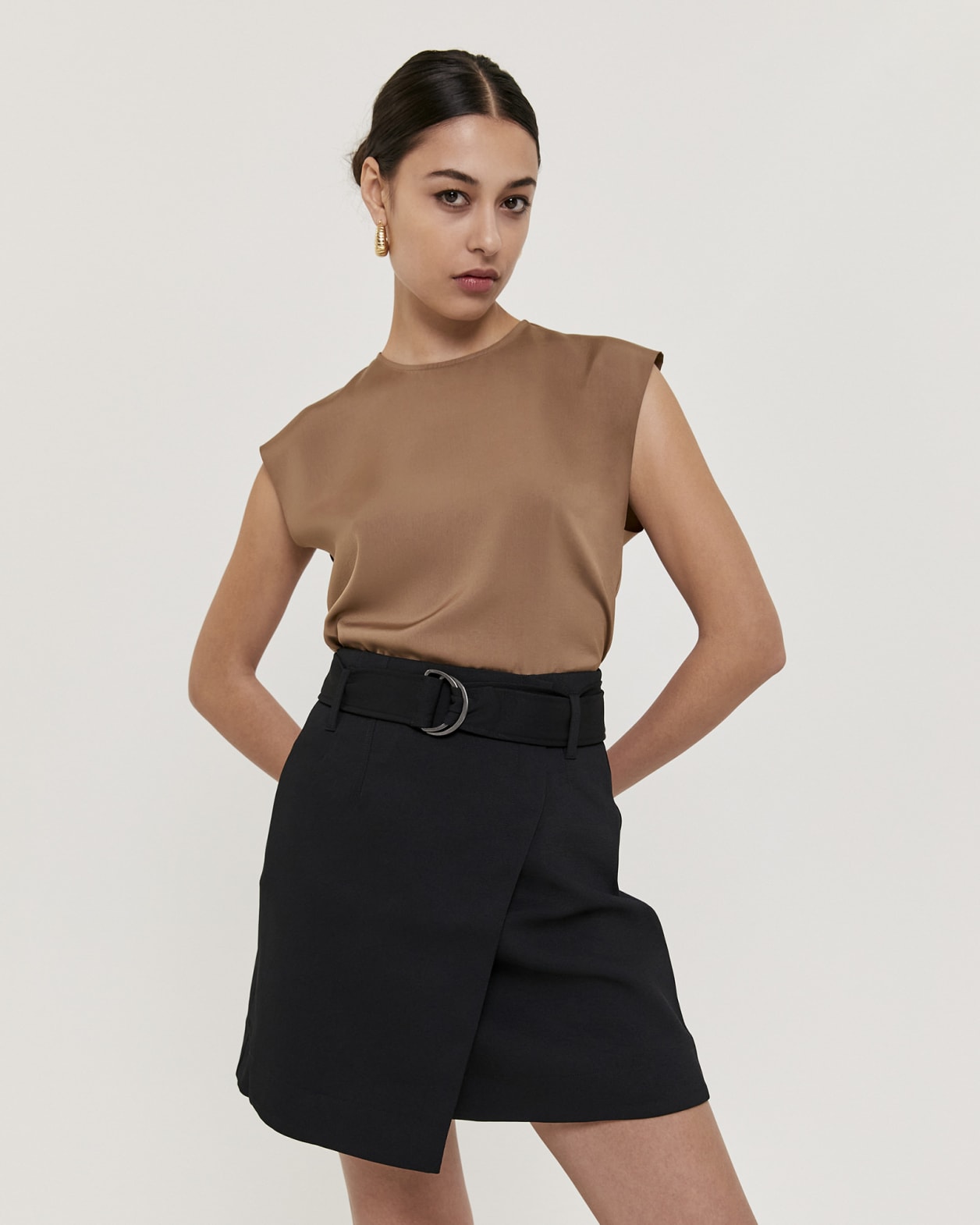 Dharma Wrap Mini Skirt in BLACK