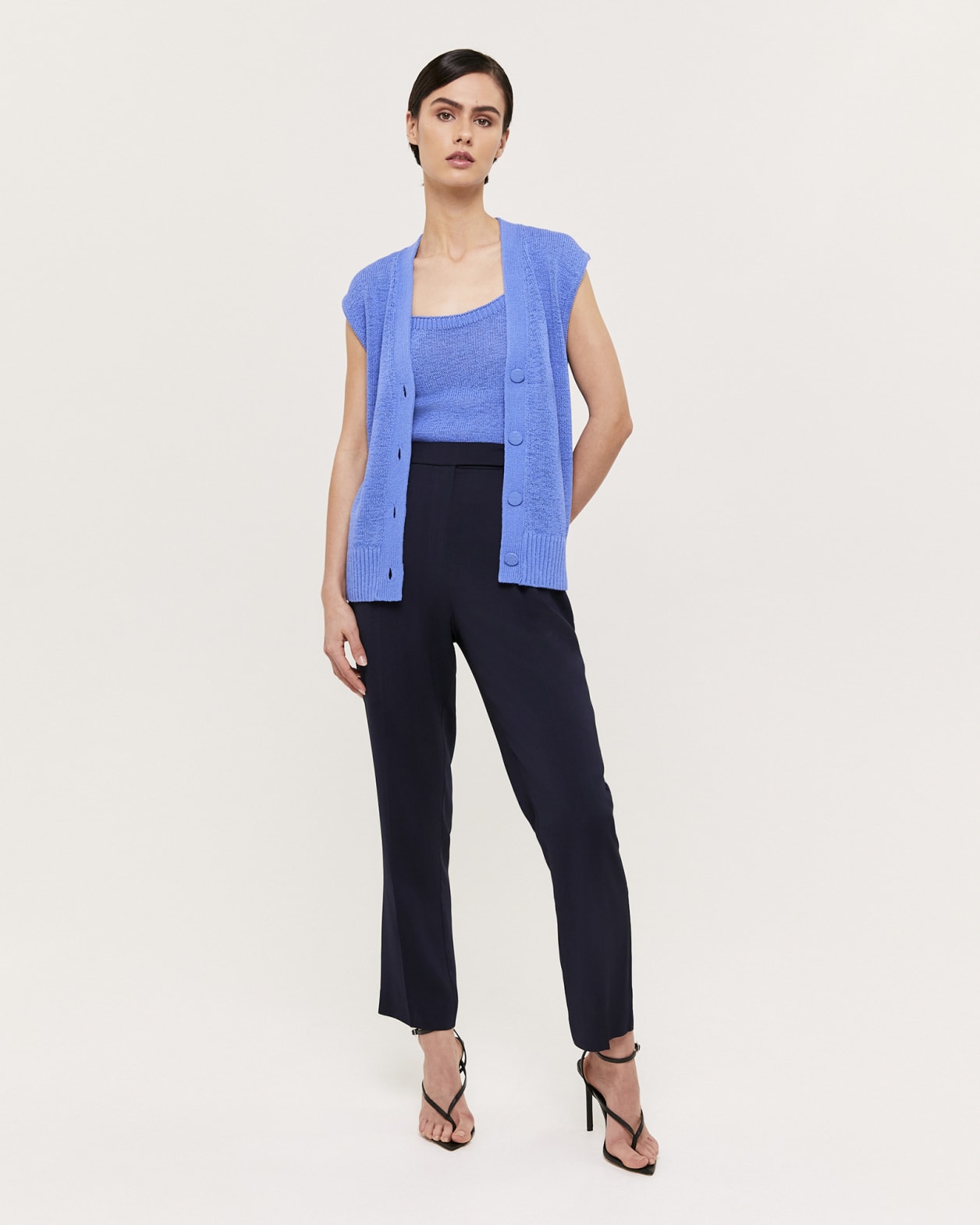 Tina Tape Yarn Vest in MARINE
