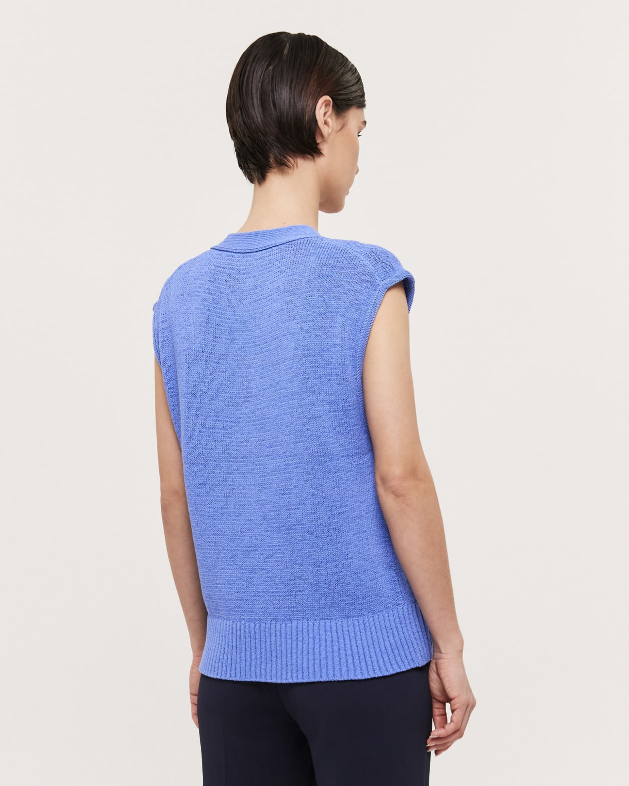 Tina Tape Yarn Vest in MARINE