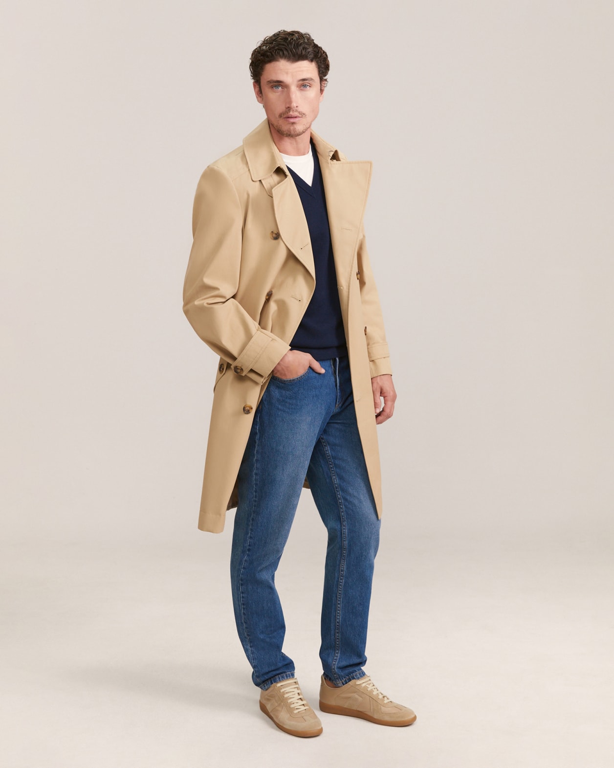 Paxton Trench Coat in LATTE
