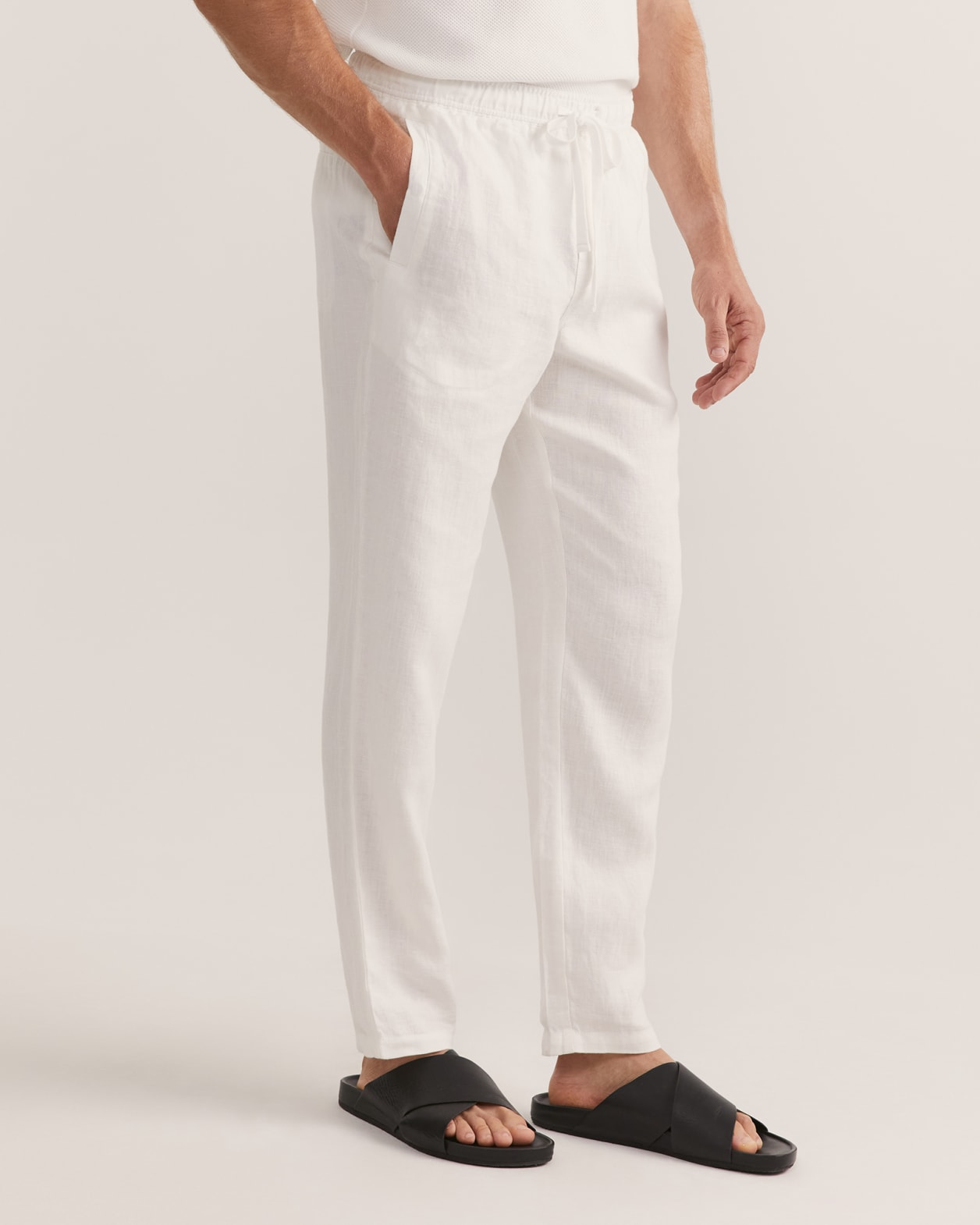 Kent Linen Pant in WHITE