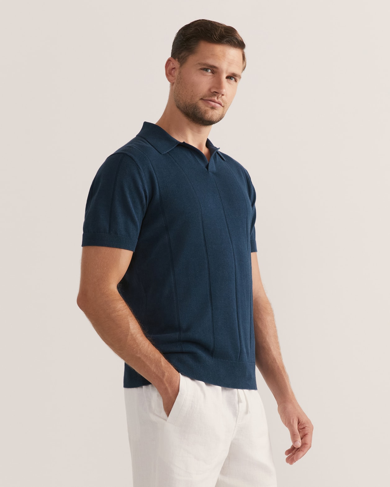 Cornell Knit Polo in INK