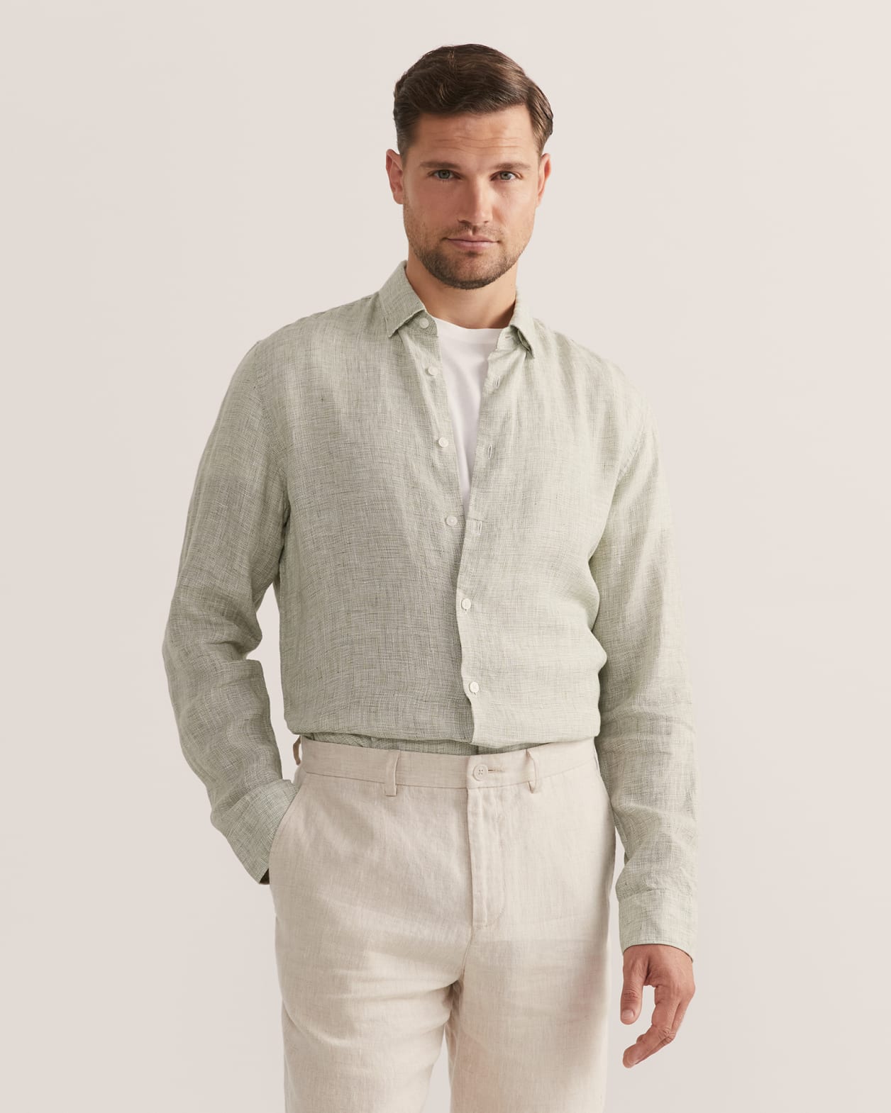 Anderson Classic Yarn Dyed Linen Shirt - SABA