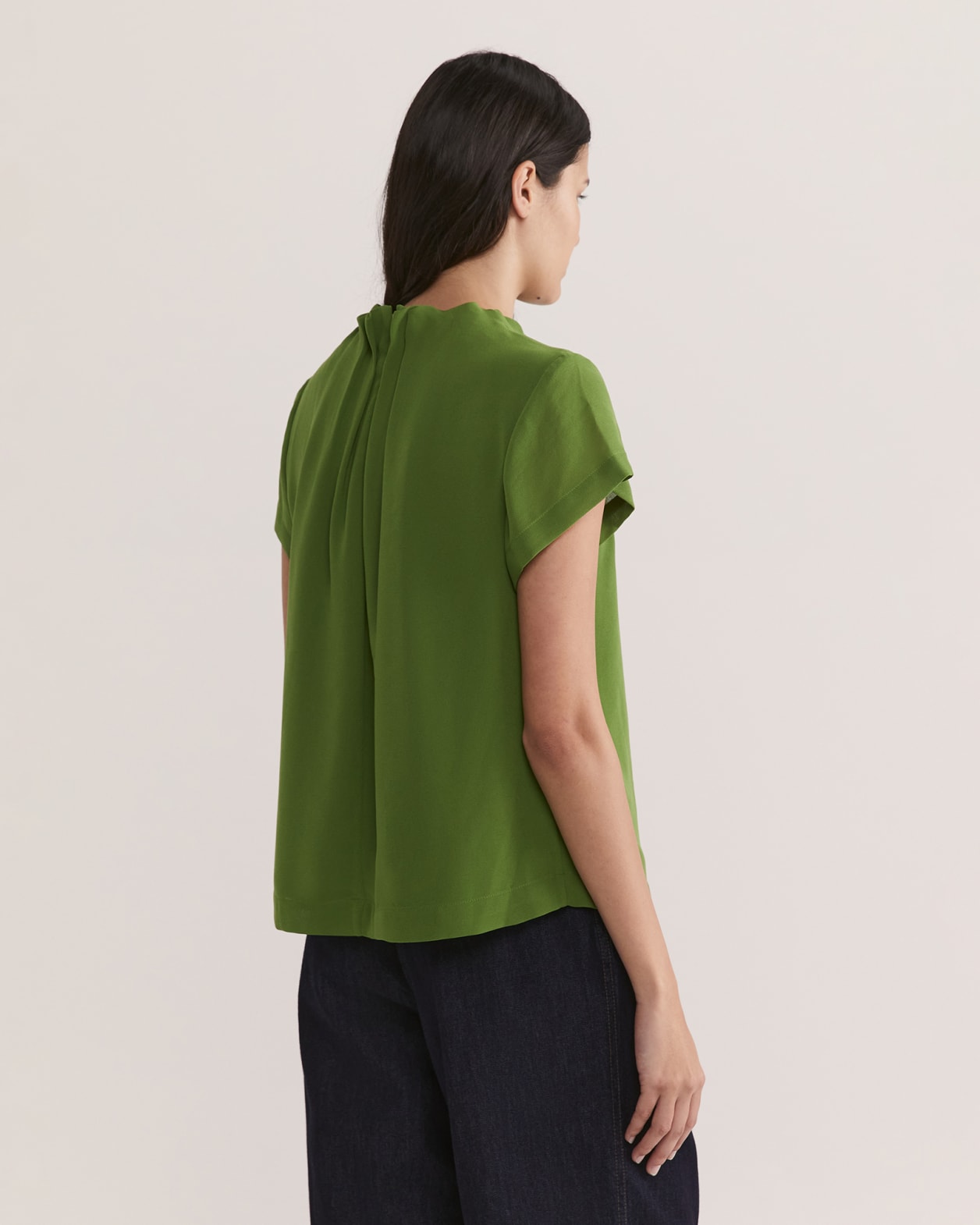 Willa High Neck Short Sleeve Top in PALM