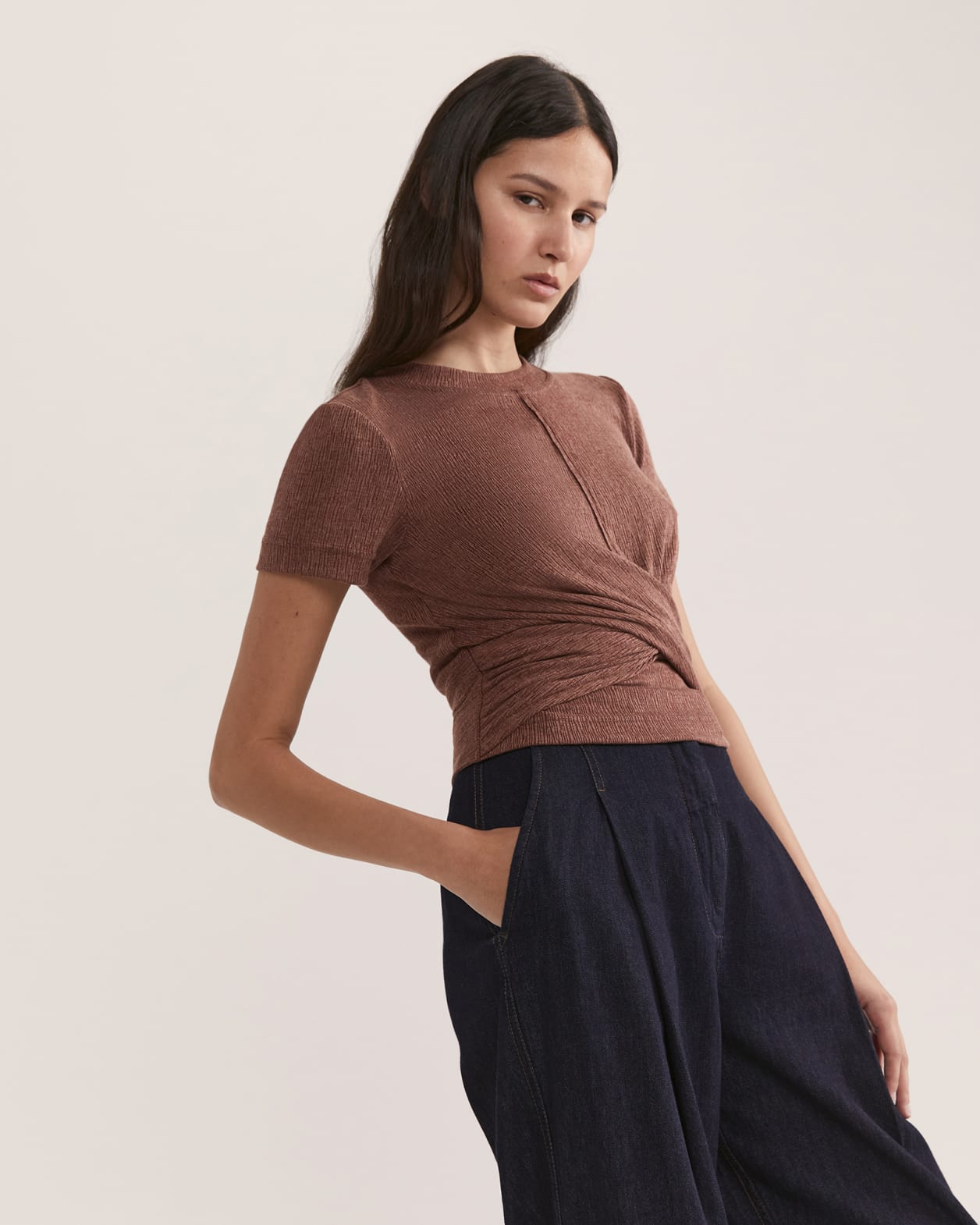 Xanthe Twist Front Top in MAHOGANY