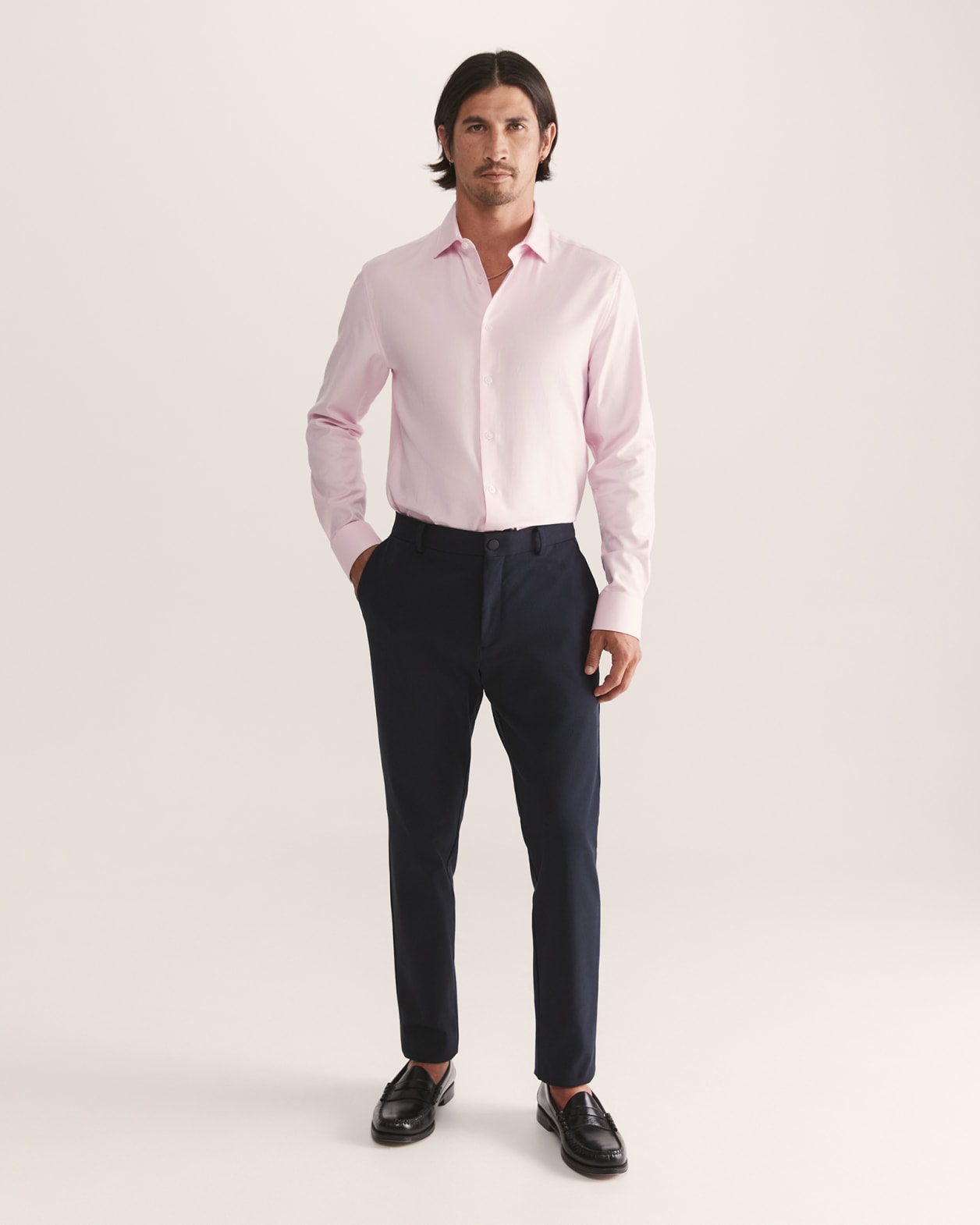 Munroe Easy Care Twill Shirt in PINK