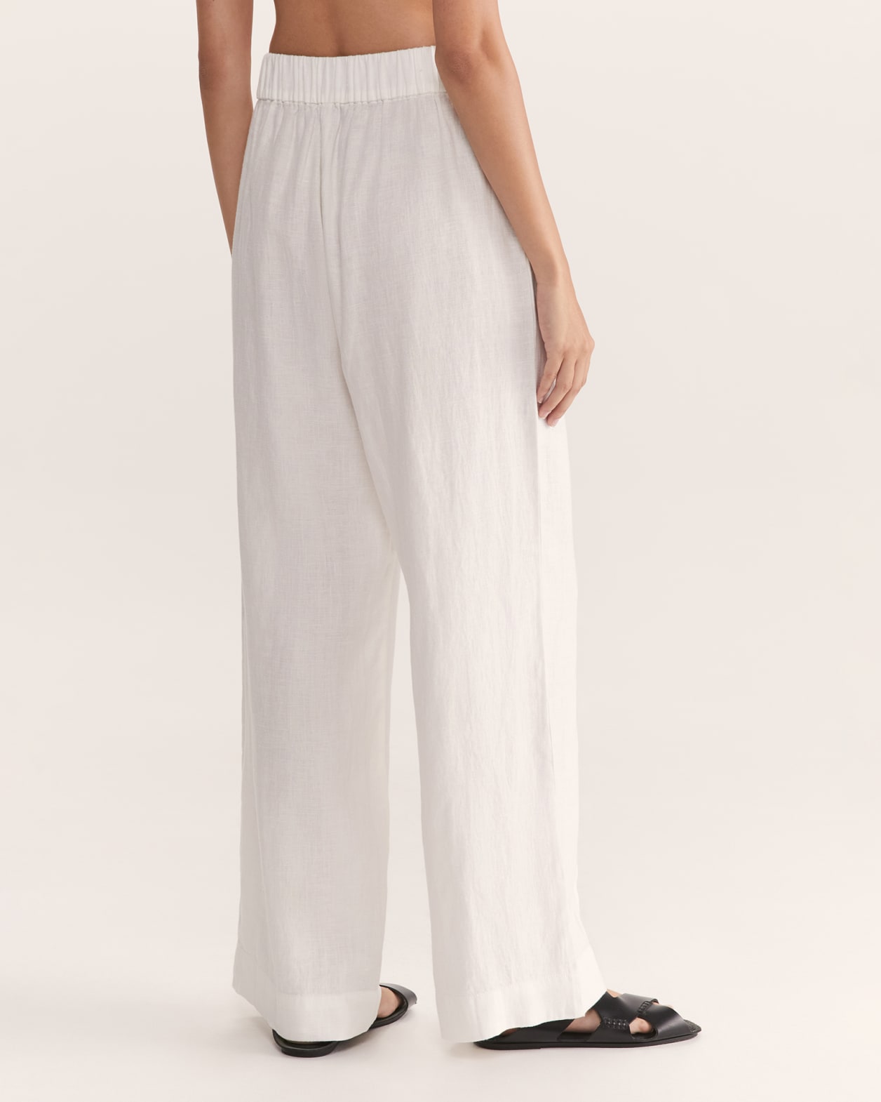 Lila Linen Detailed Pant in WHITE