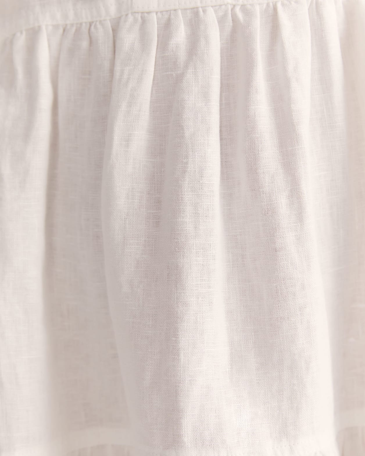 Lila Linen Tiered Mini Dress in WHITE