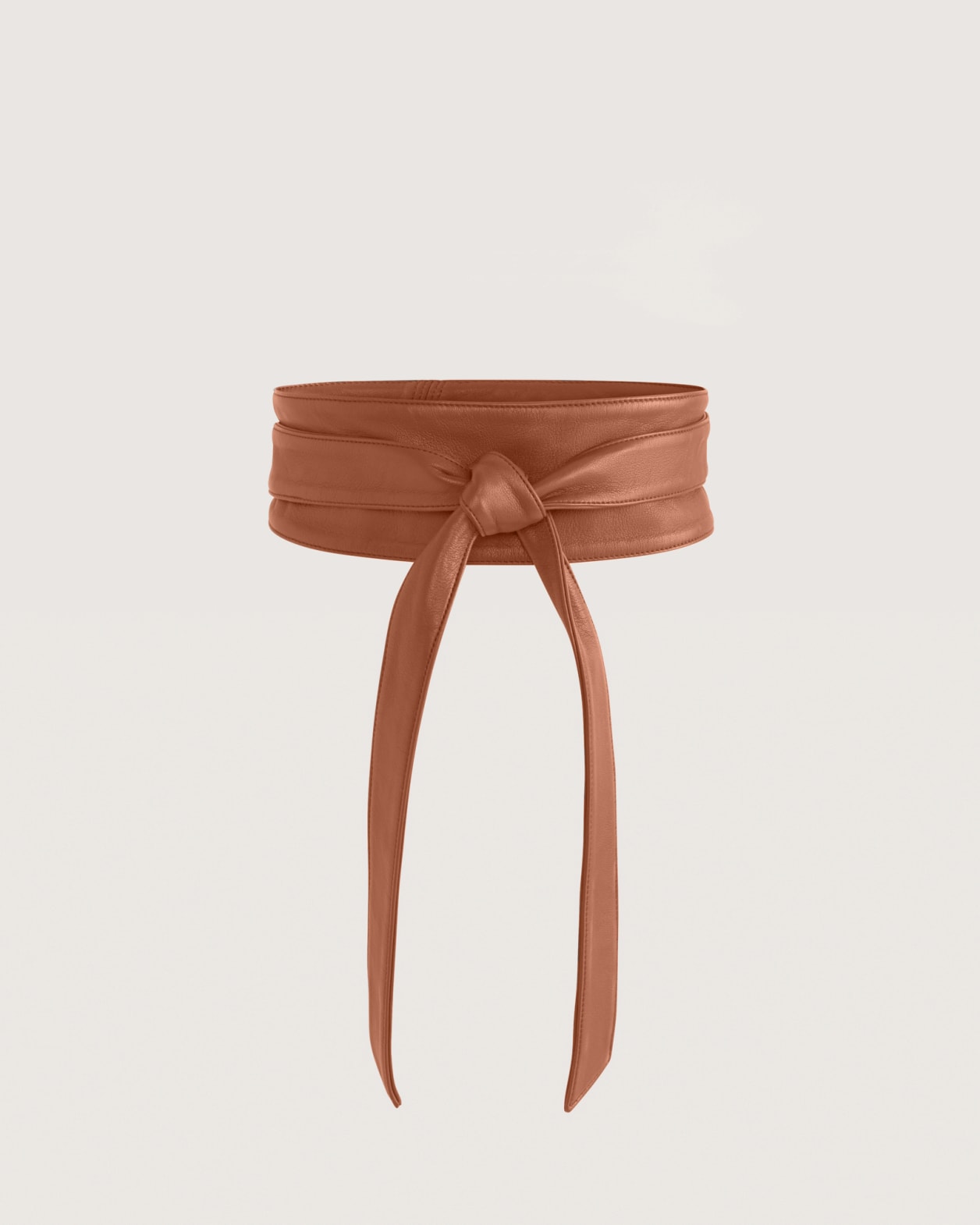 Ayla Leather Tie Belt in COGNAC