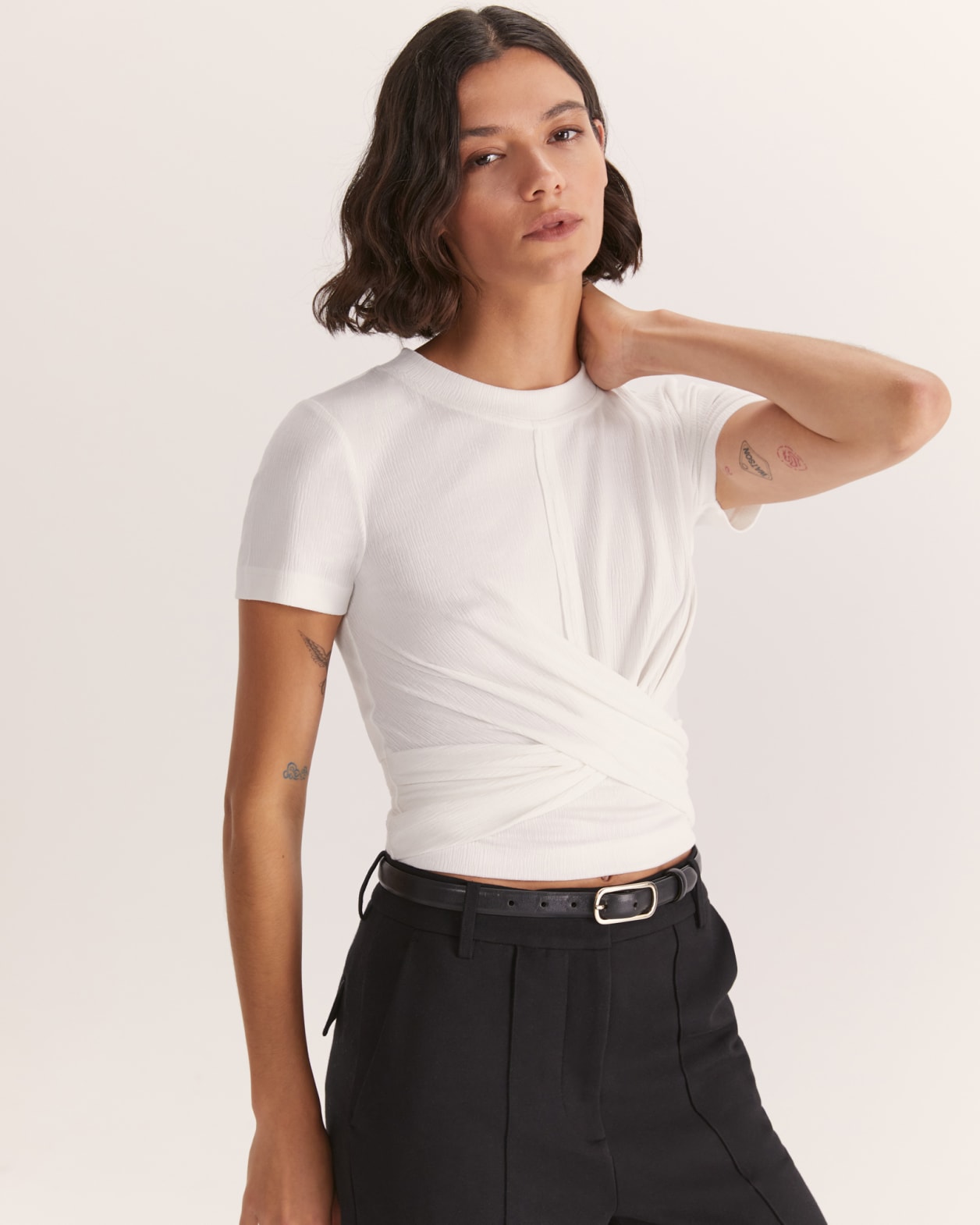 Xanthe Twist Front Top in WHITE