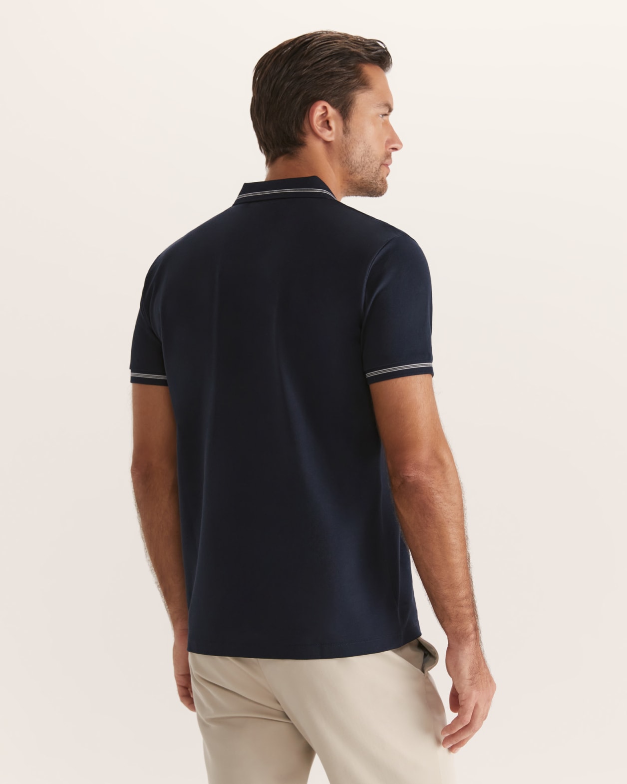 Andy Tipped Polo in NAVY