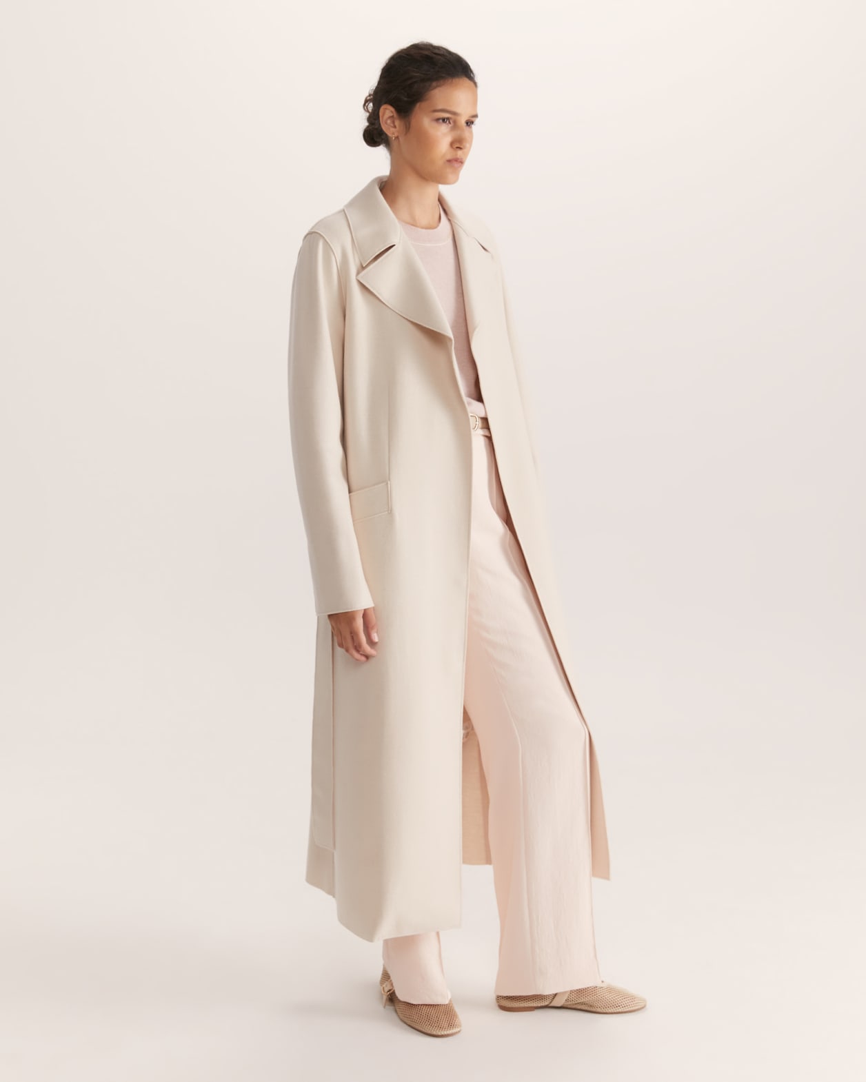 Karla Wool Relaxed Coat in SOFT STONE