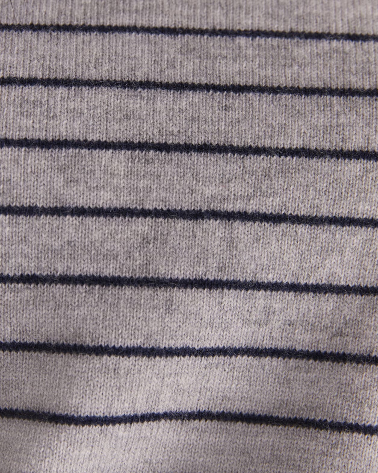Nora Wool Cashmere Stripe Knit in GREY/NAVY