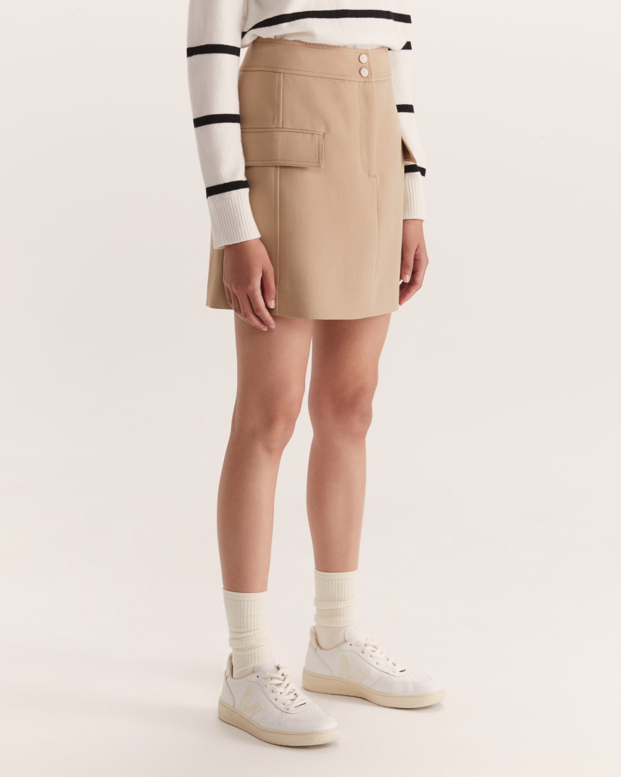 Cecilie Mini Skirt in BISCUIT