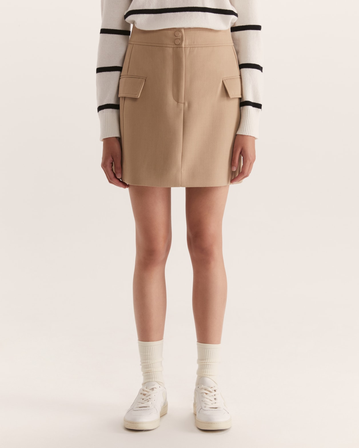 Cecilie Mini Skirt in BISCUIT