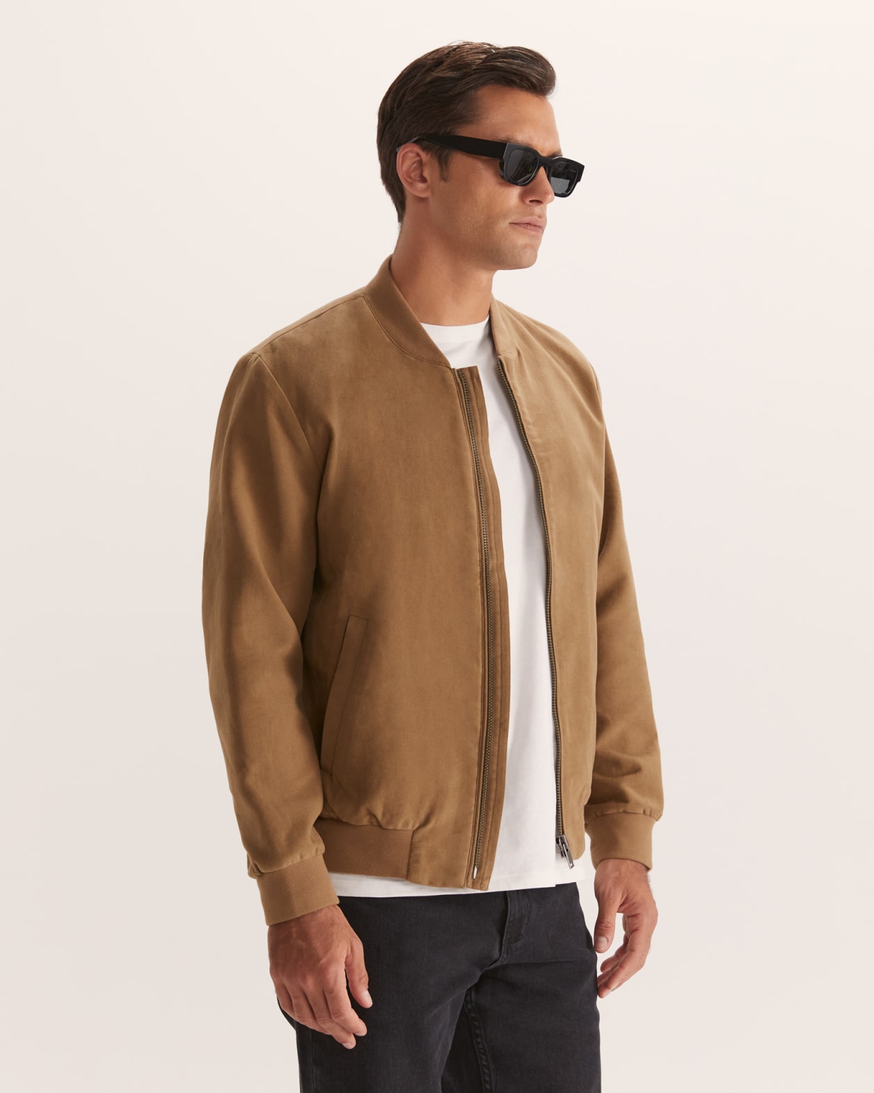Franco Moleskin Bomber in Chestnut SABA