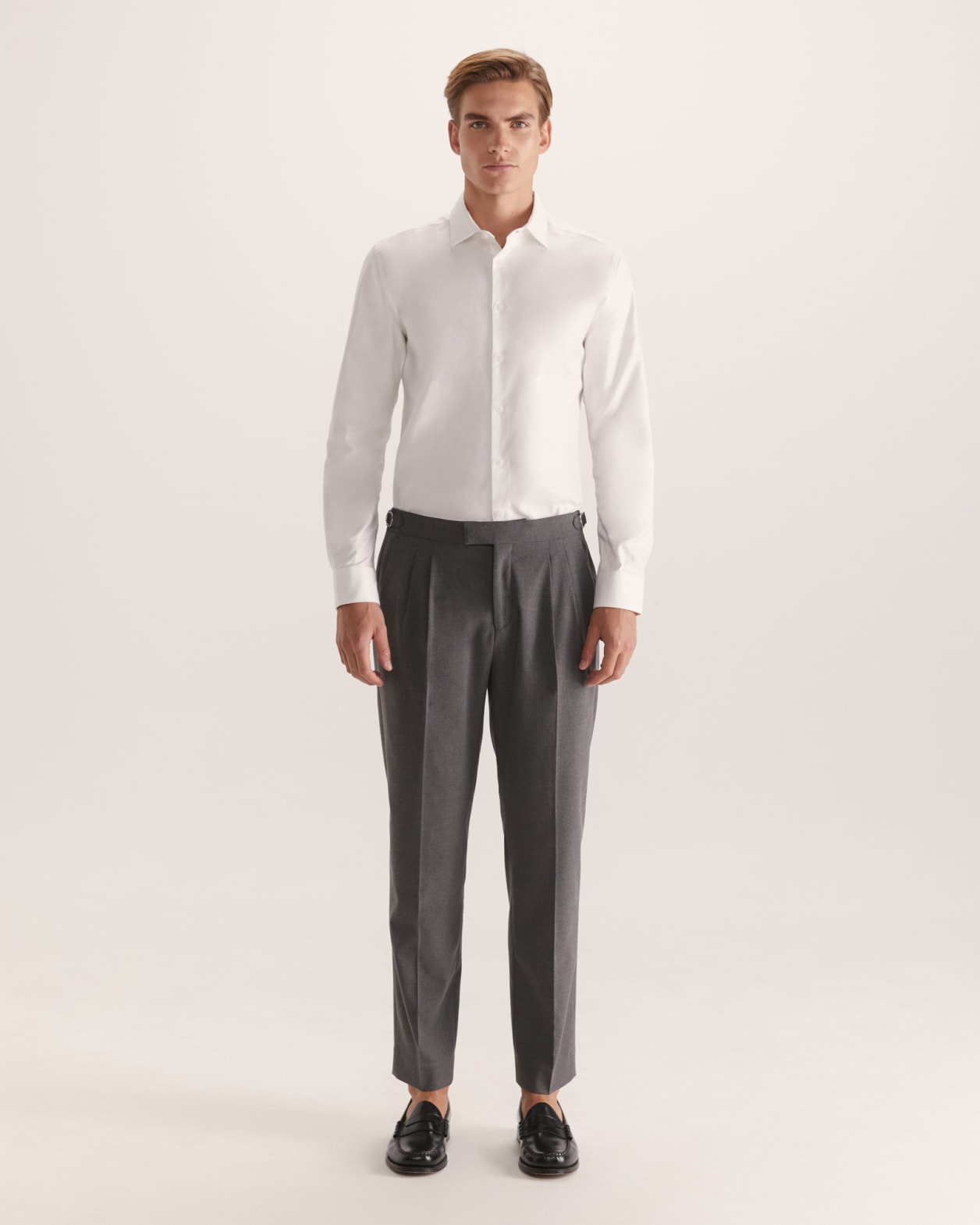 Munroe Easy Care Twill Shirt in WHITE