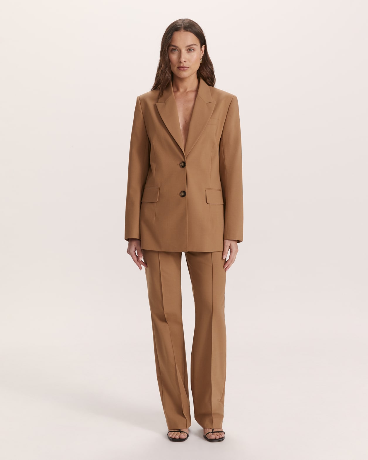 Tahnee Wool Blend Straight Leg Pant in CAMEL