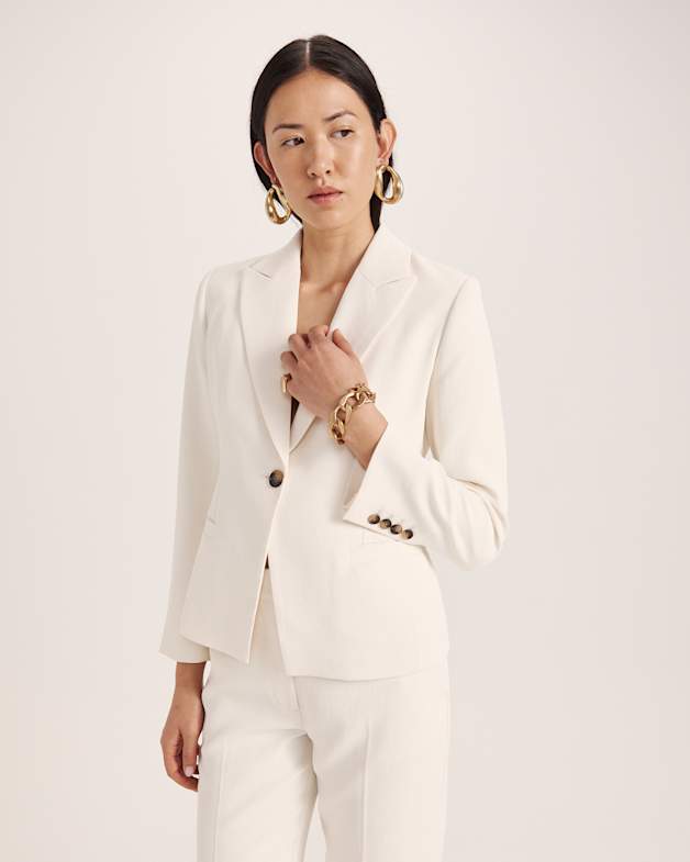 スーツ TAGLIATORE Women Suit Set 940029 T ALBAR1BA X1133 WHITE TAGLIATORE two-piece suit in pinstriped stretch cotton