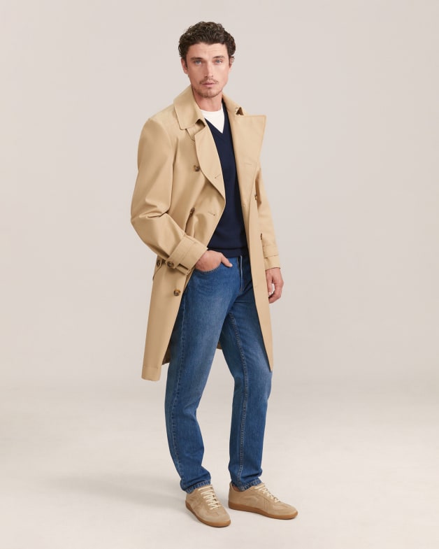 Mens beige trench coat sale