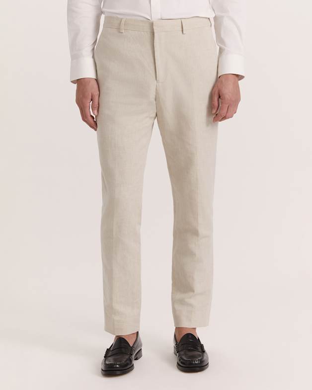 Mens slim sale fit linen pants