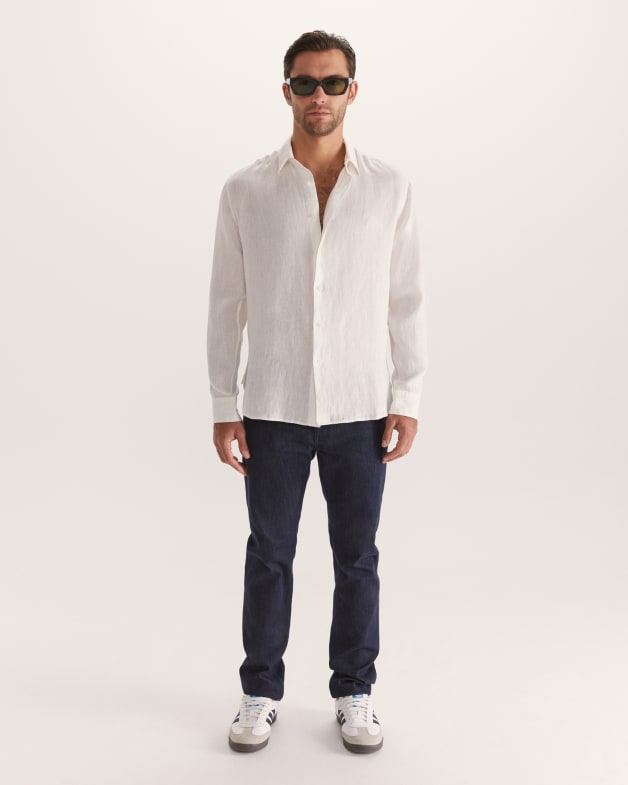 White linen shirt mens australia deals